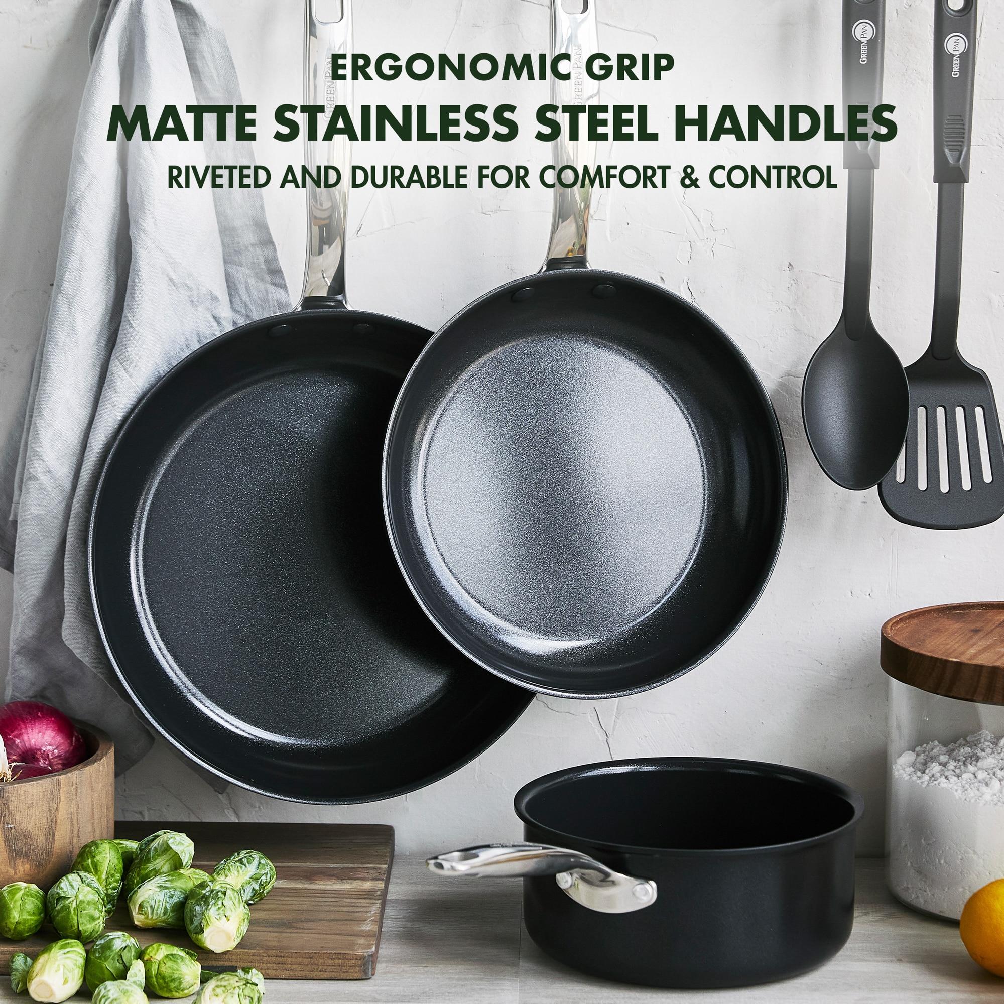 GreenPan GreenPan Chatham Black Prime Midnight Healthy Ceramic Nonstick, 5 Piece Cookware Set