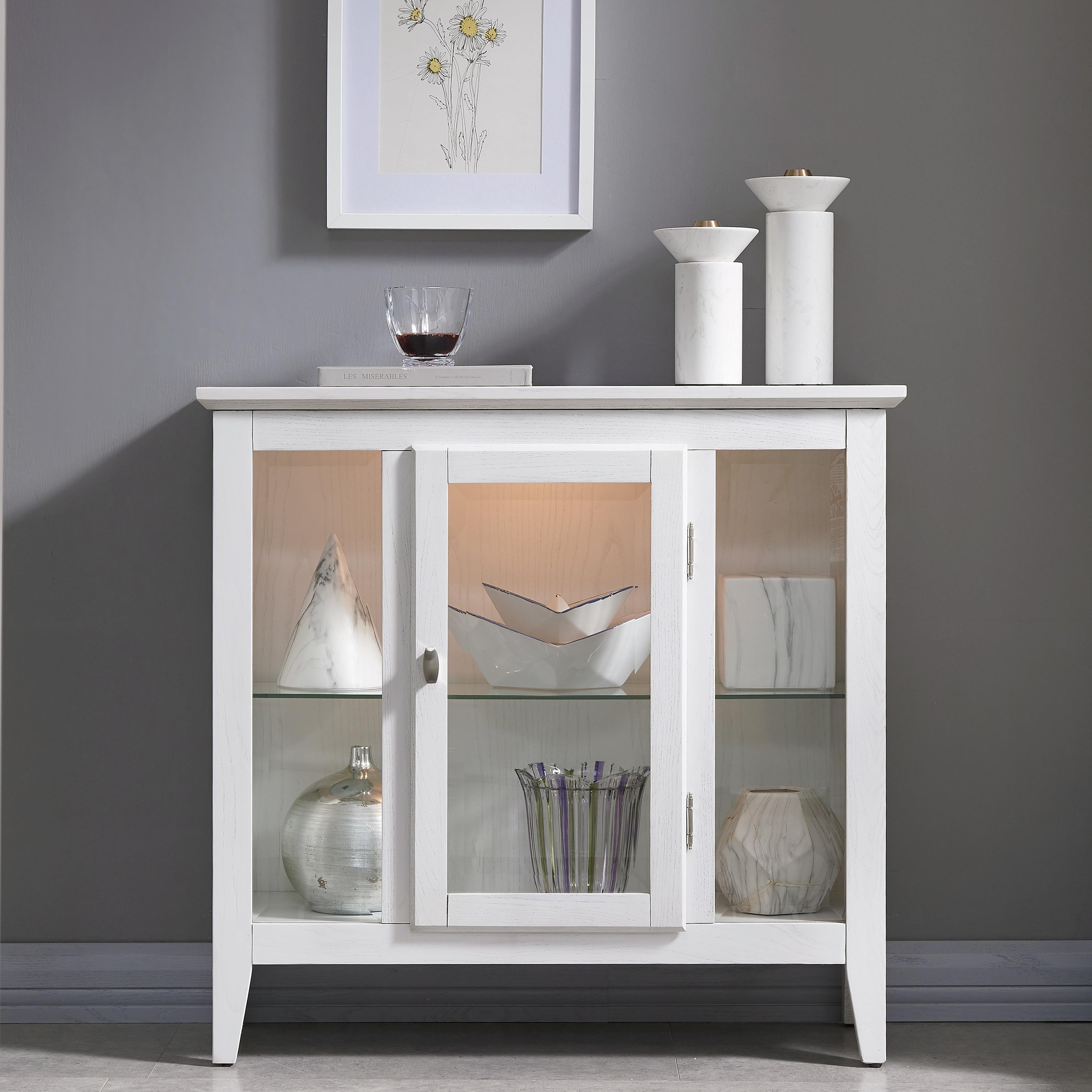 Leick Home Favorite Finds Entryway Wood Curio Cabinet in Weathered White