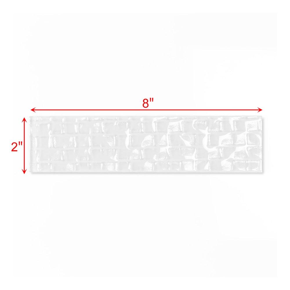 Abolos Metro Cubes 2 in. x 8 in. Textured Glass Straight Edge Subway Decorative Kitchen & Bathroom Wall Tile