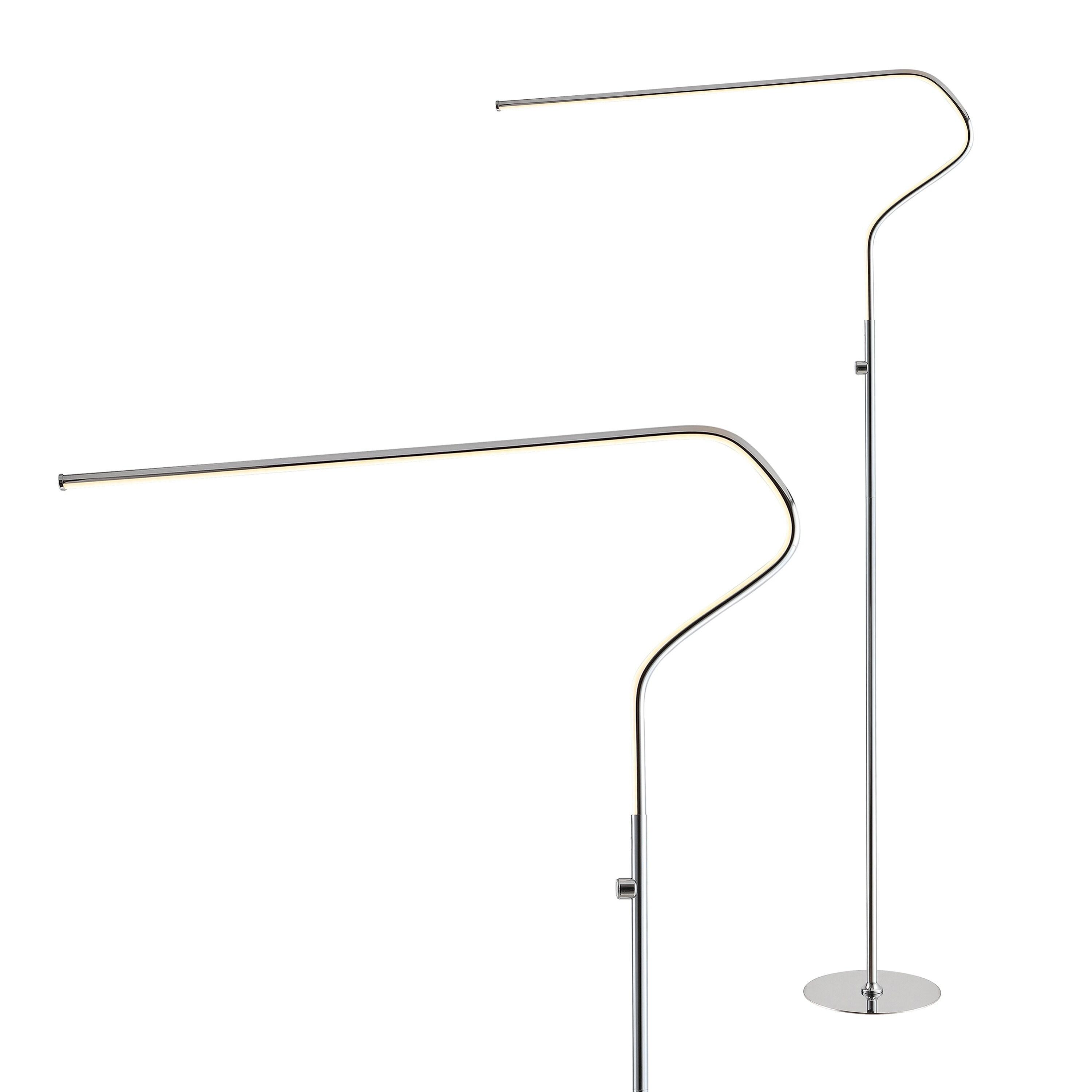 JONATHAN Y JYL7020A Julian 65.25" Integrated LED Metal Floor Lamp, Minimalistic, Modern, Contemporary for living room, dinning room, bedroom, office, Chrome