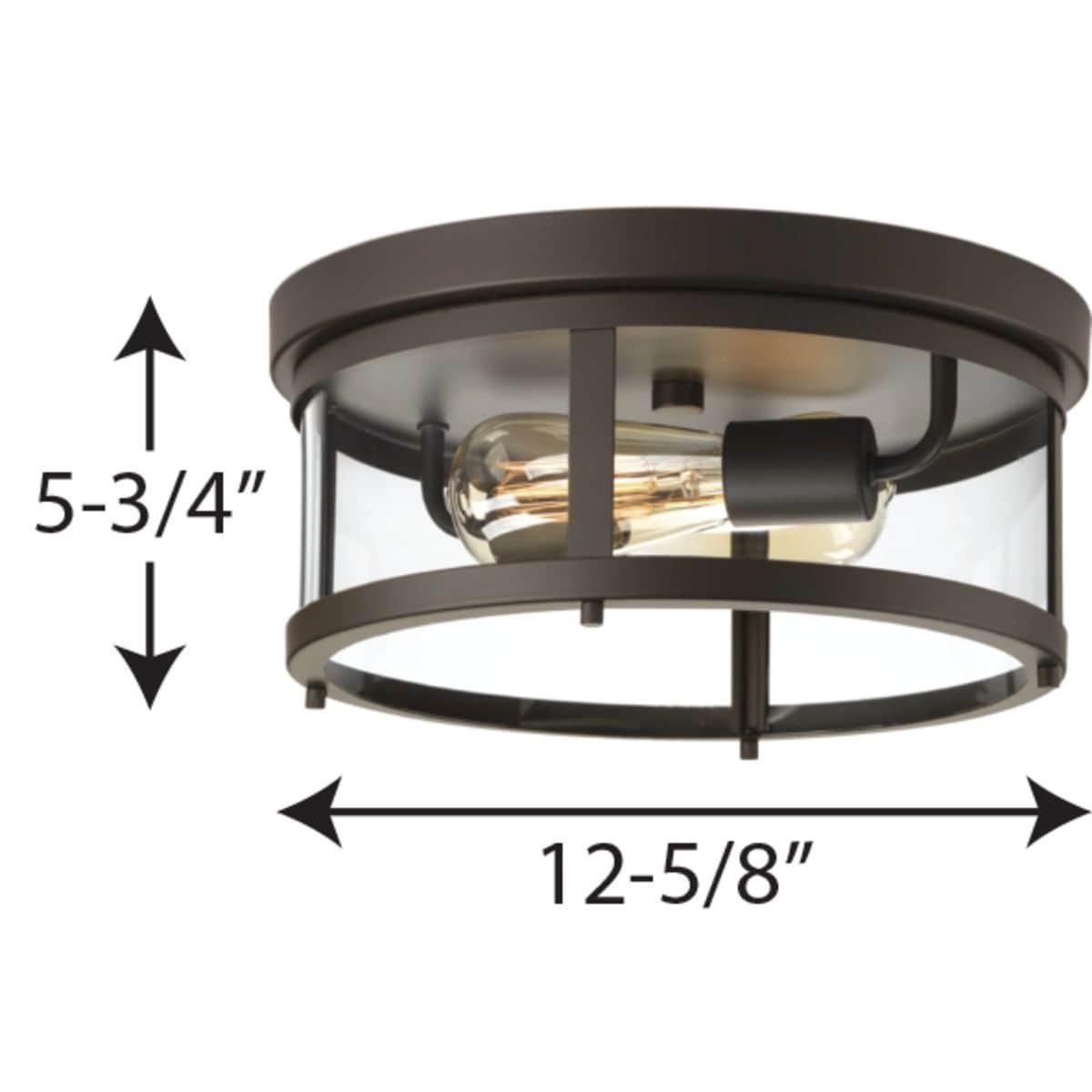 Progress Lighting - Two Light Flush Mount - Outdoor - Gunther - Outdoor Light -