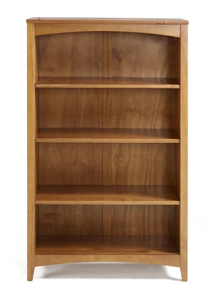 Camaflexi 48” Shaker Style 4-Shelf Wooden Bookcase Closed Back Storage Shelf, Brown