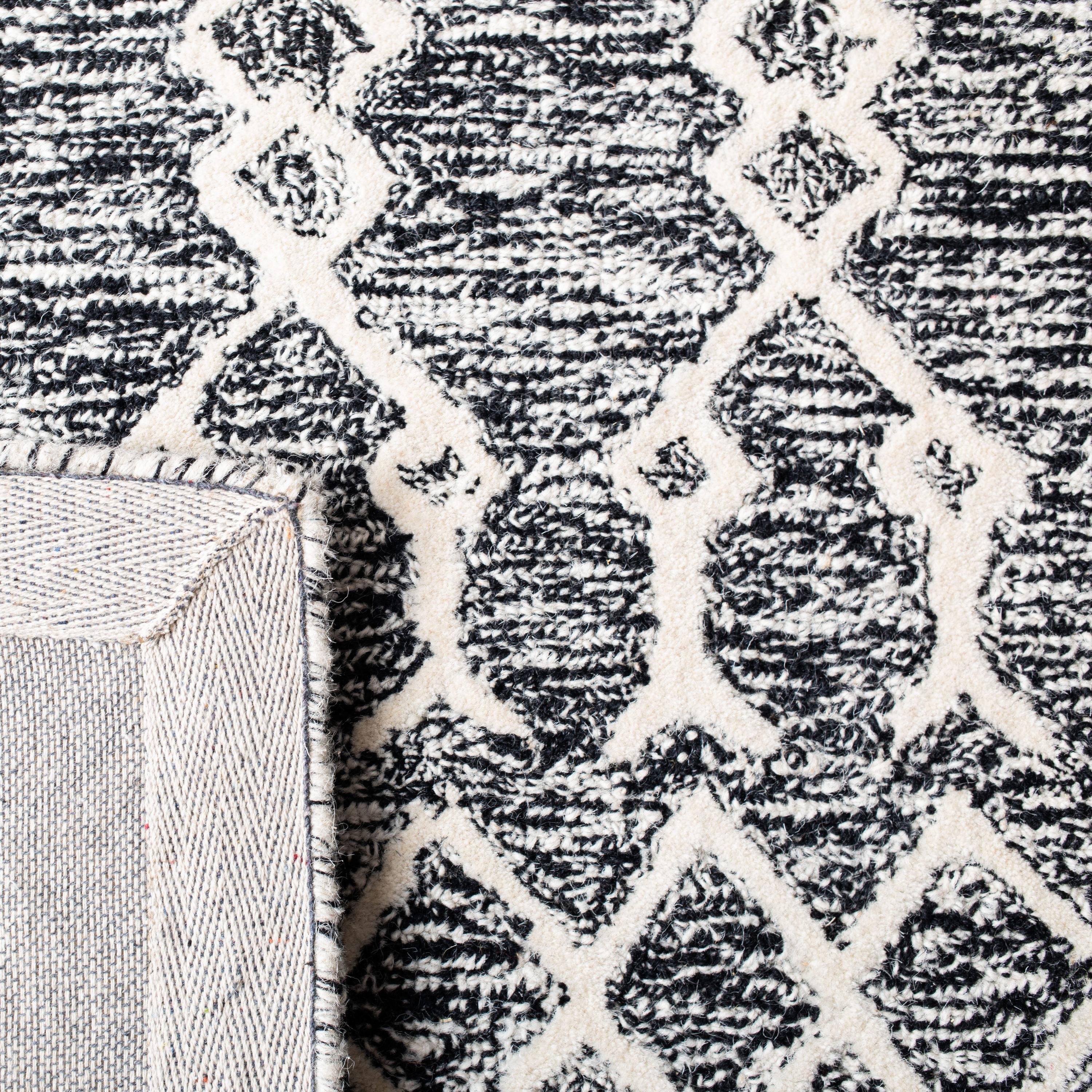 SAFAVIEH Abstract Alastar Geometric Area Rug, Ivory/Black, 9' x 12'