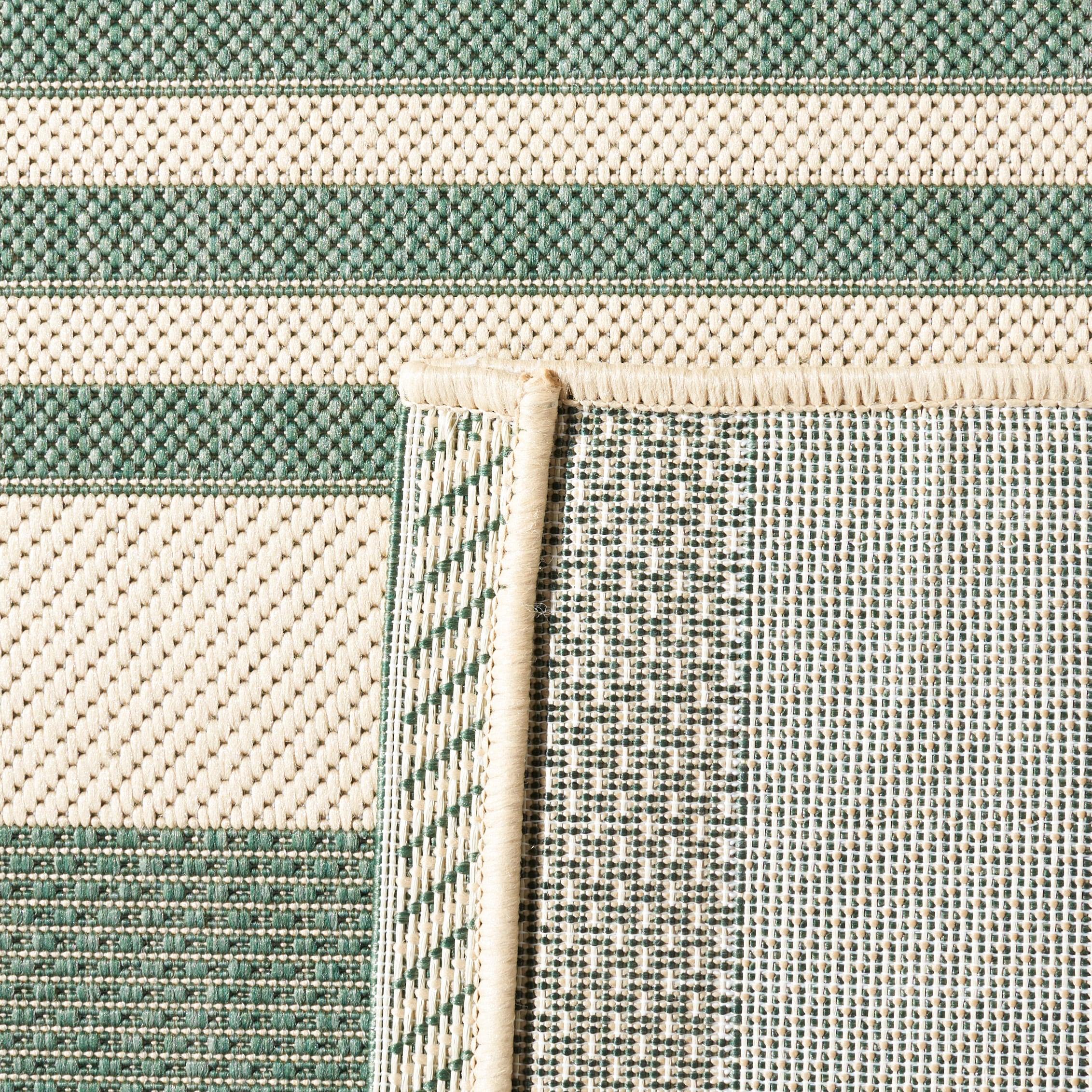 Courtyard CY6062 Power Loomed Indoor/Outdoor Area Rug - Beige/Dark Green - 4'x4' - Safavieh.