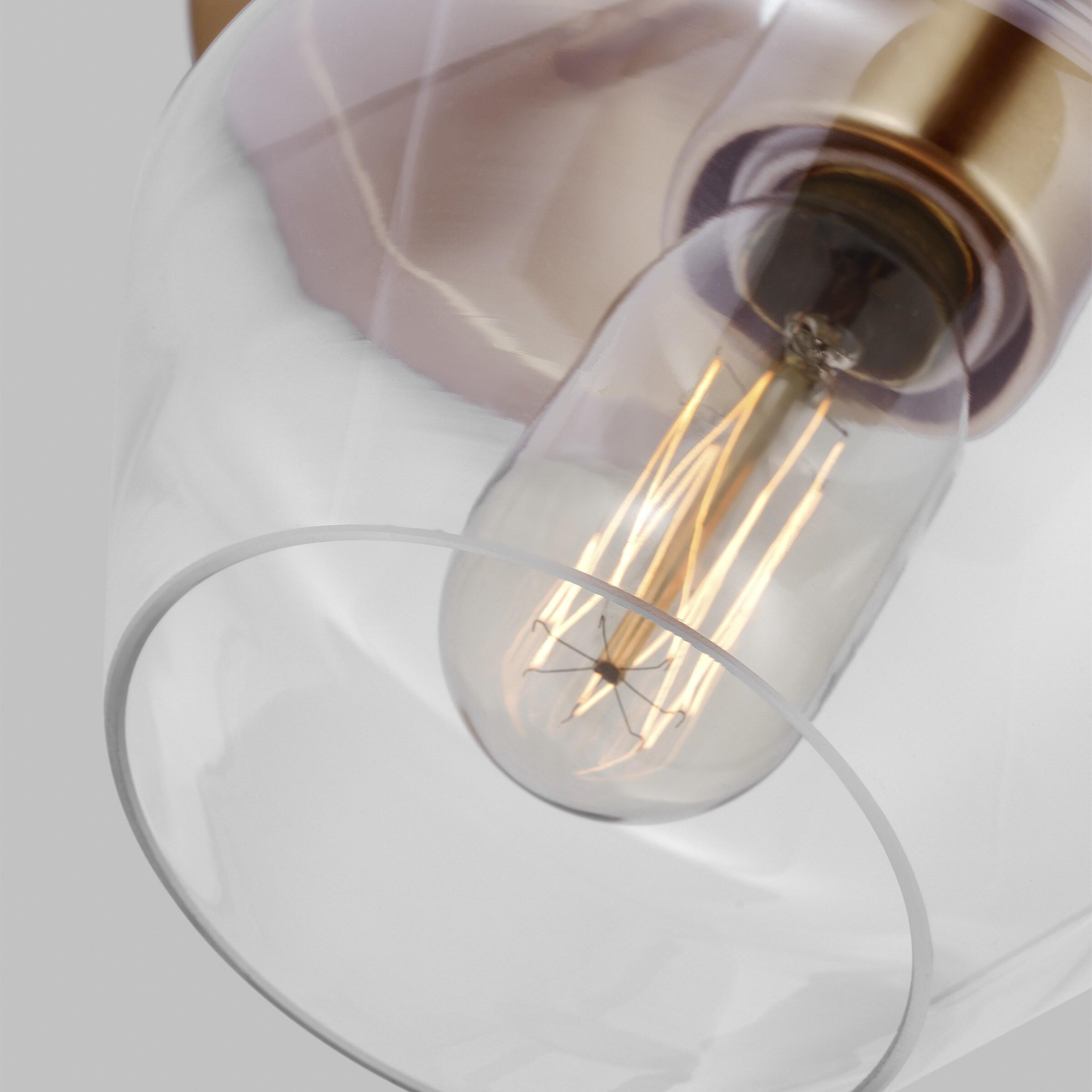 Rooks Single Light Glass Steel Dimmable Armed Sconce
