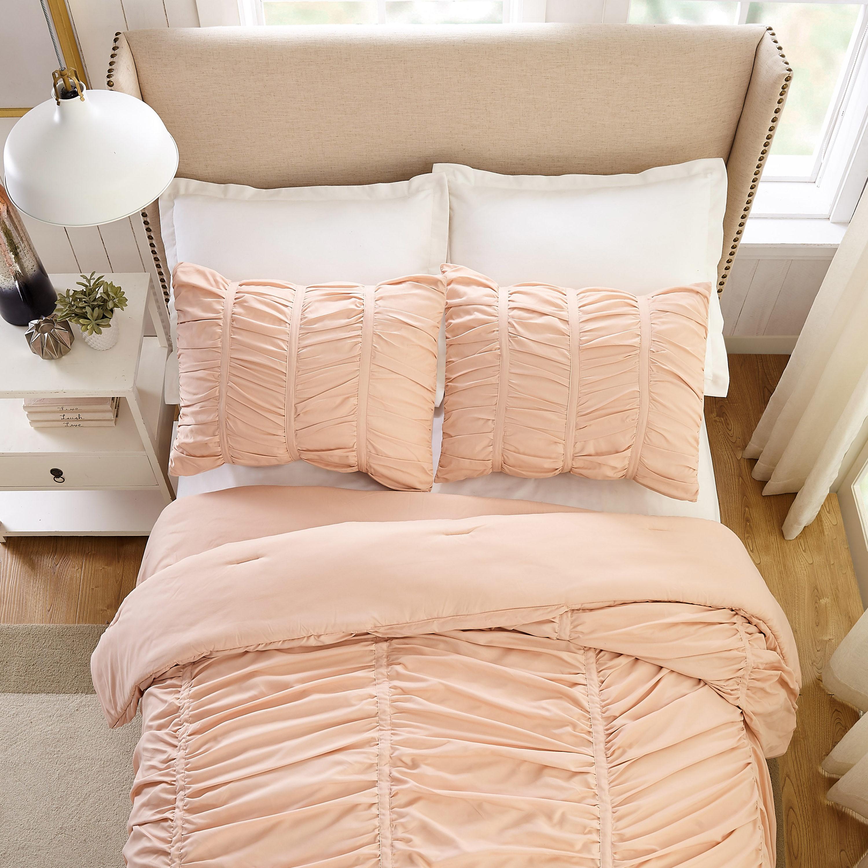 Modern Heirloom Emily Ruched Solid Textured Comforter Set