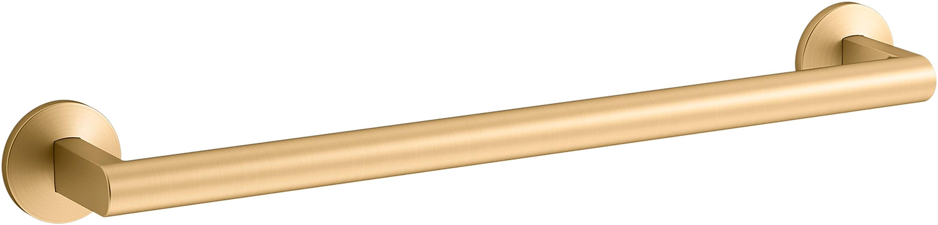 Vibrant Brushed Moderne Brass 18" Wall Mounted Towel Bar