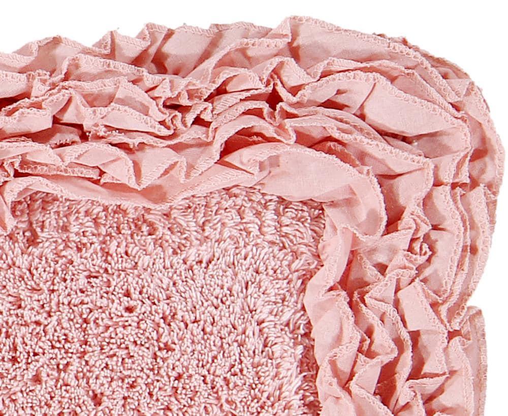 Better Trends Shaggy Boader 100% Cotton Tufted Non- Slip Backing Bath Rug 20" x 60" Runner - Pink