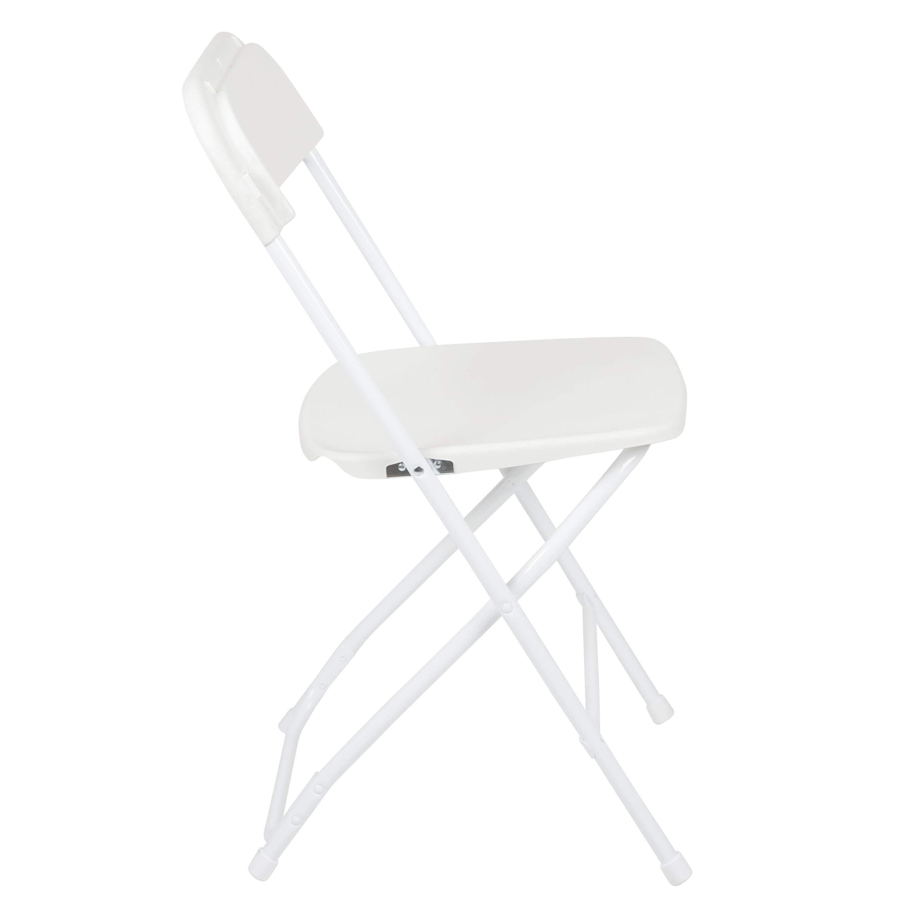 Flash Furniture Hercules Series Plastic Folding Chair White - 2 Pack 650LB Weight Capacity Comfortable Event Chair-Lightweight Folding Chair