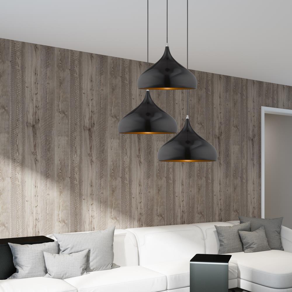 Livex Lighting Metal Shade 1 - Light Chandelier in  Shiny Black