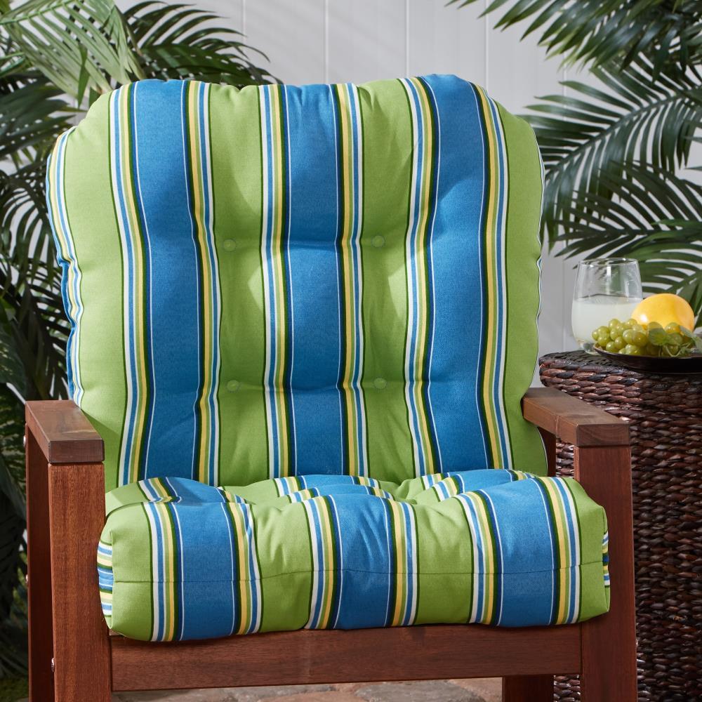 Greendale Home Fashions Cayman Stripe 42 x 21 in. Outdoor Reversible Tufted Chair Cushion