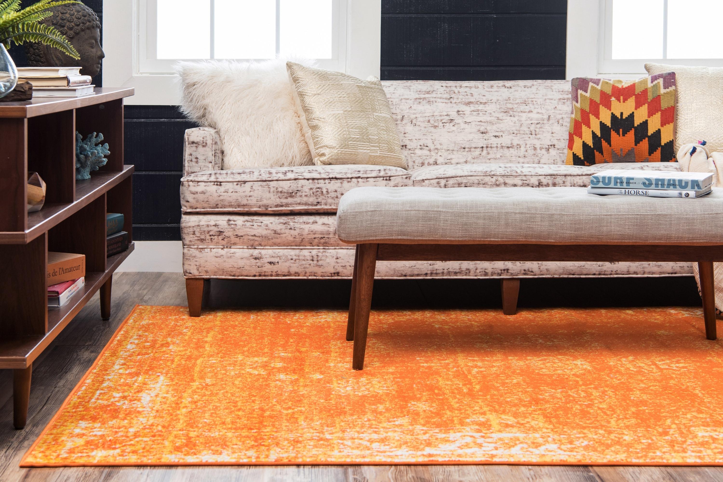 Unique Loom 7' 0 x 10' 0 Sofia Casino Orange Area Rug