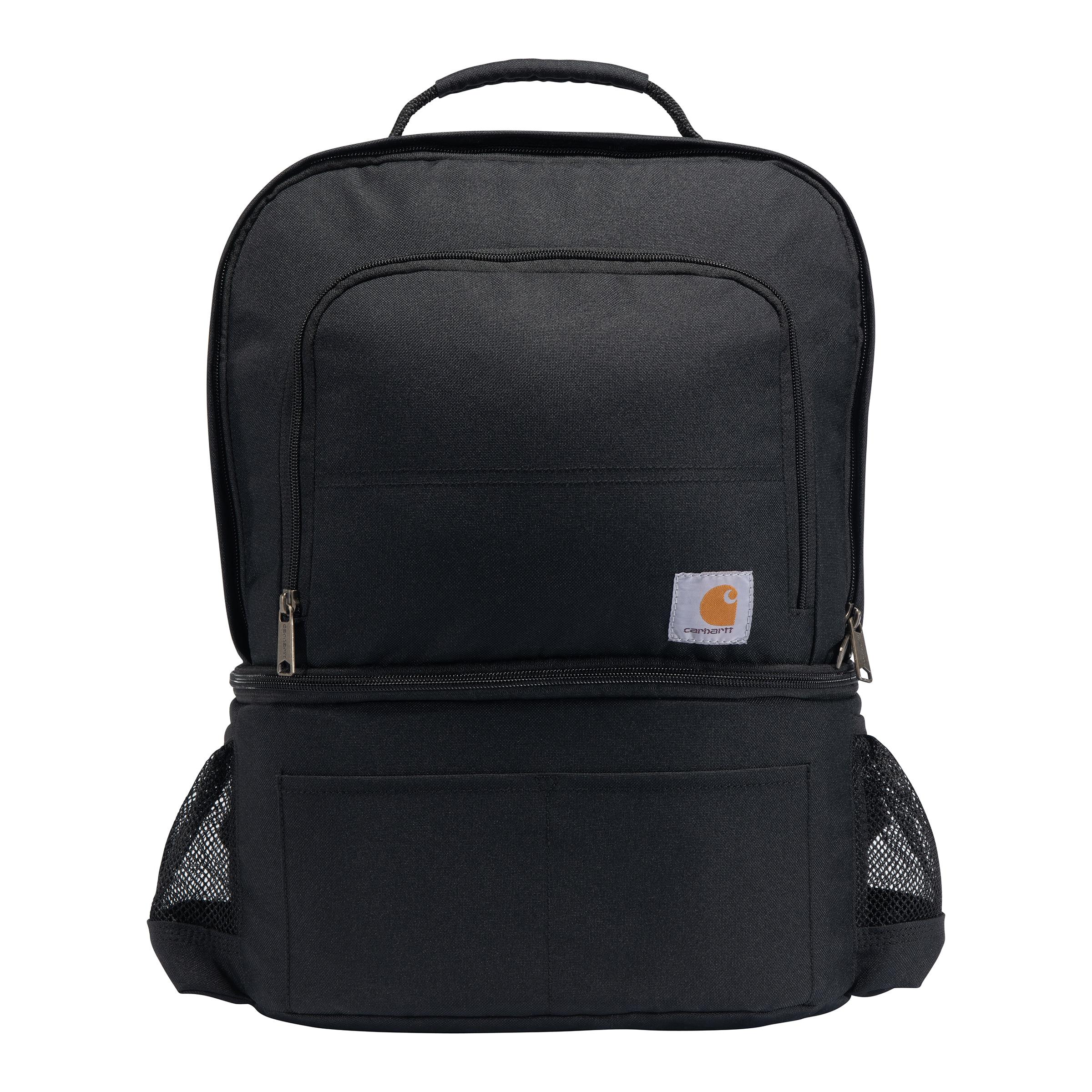 Black Insulated Cooler Backpack with Wheels and Compartments