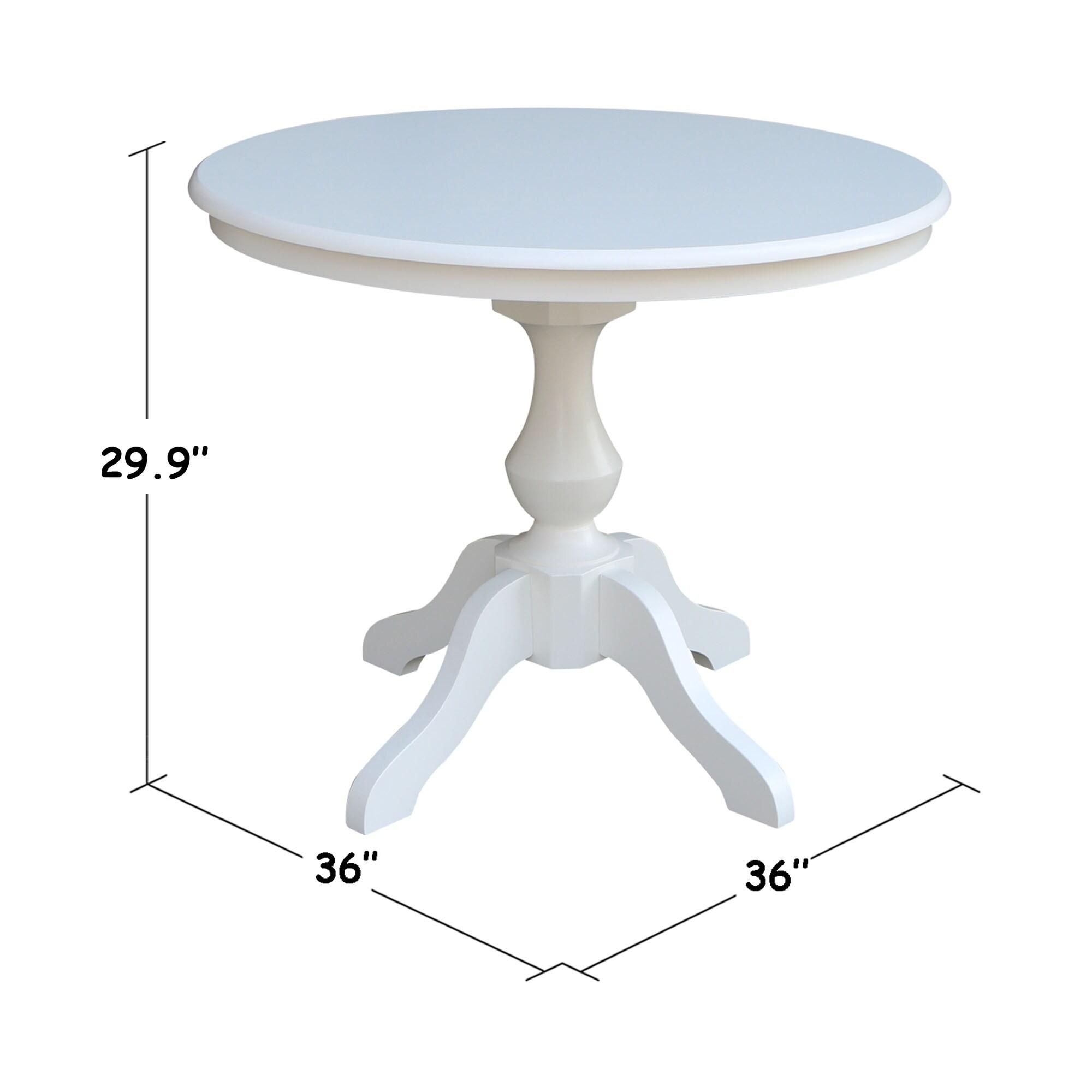 36" Round Top Pedestal Dining Table - White