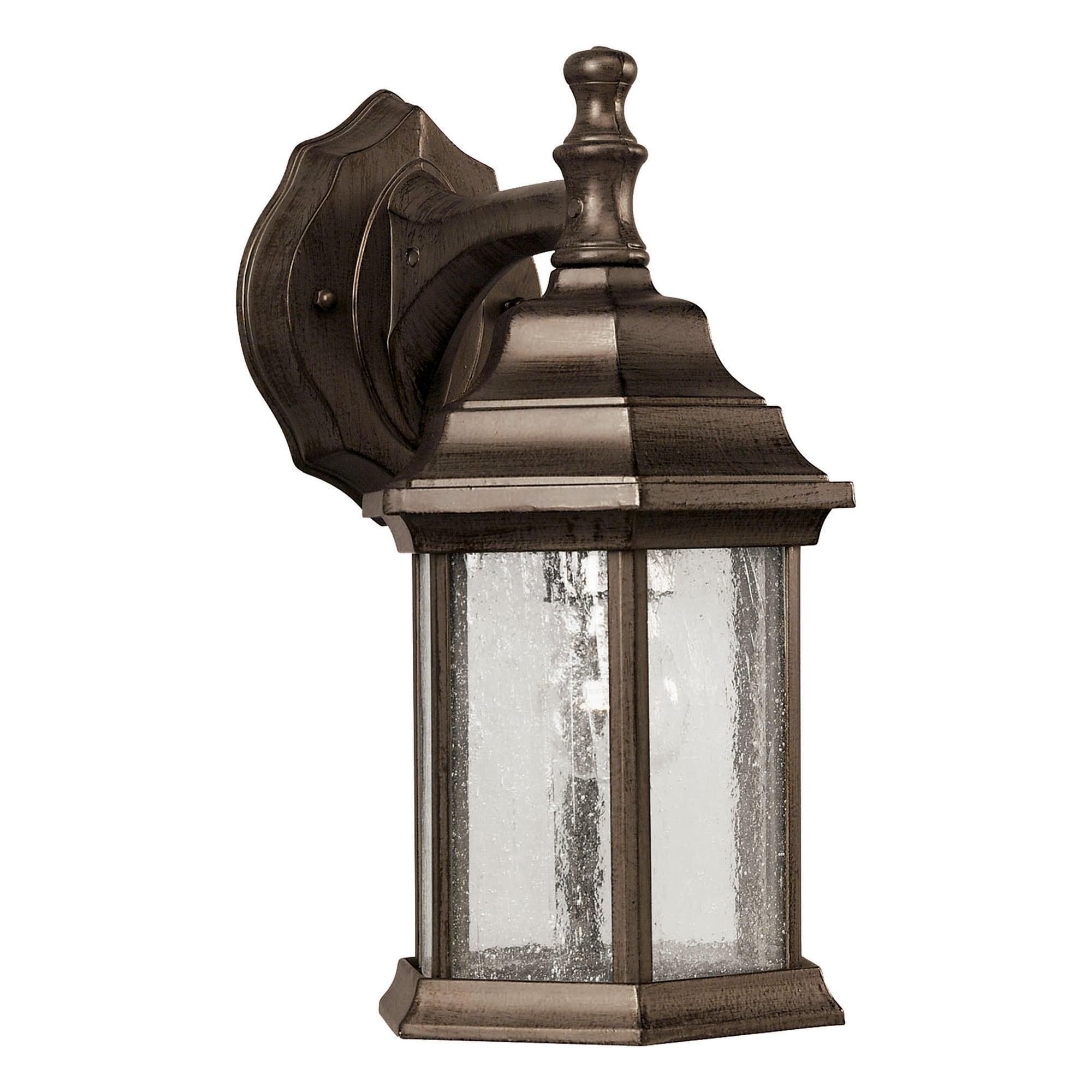 Penn 12" Bronze Satin Lantern with Clear Seeded Glass