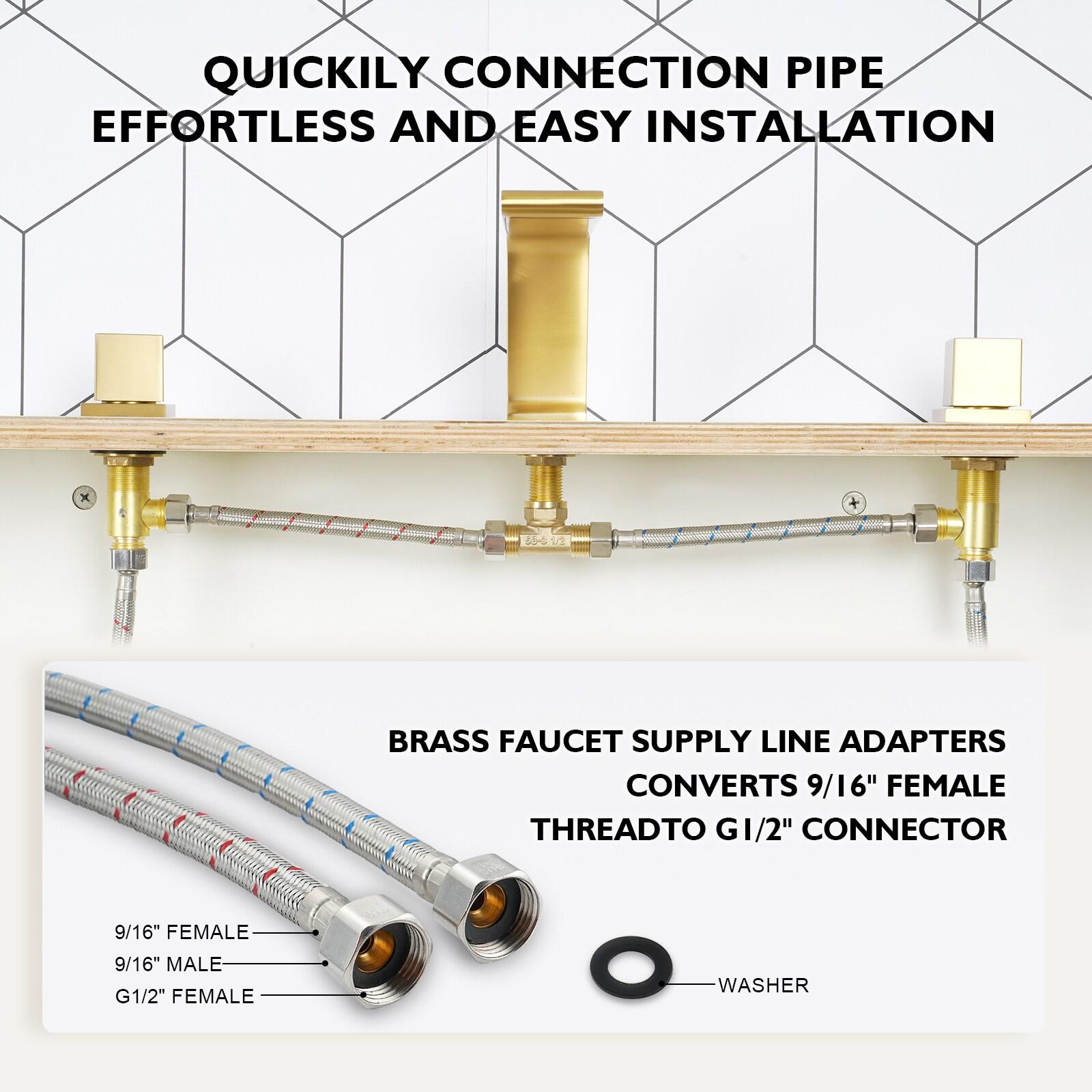 Widespread Faucet 2-Handle Bathroom Faucet with 3 Holes and Pop Drain