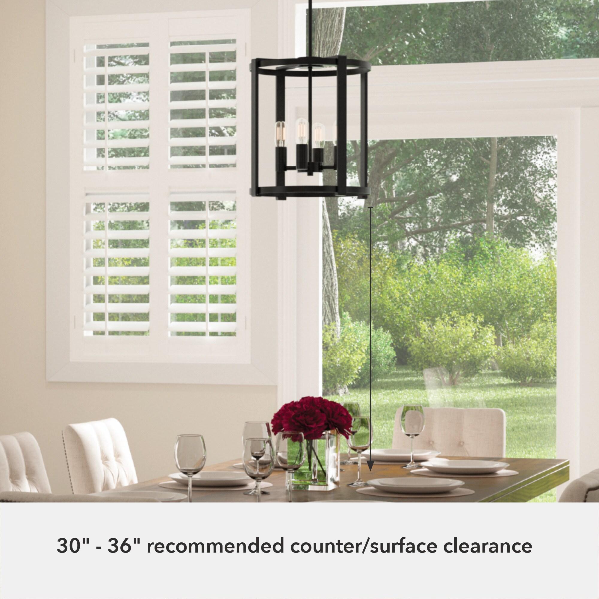 19003-Hunter Fans-Astwood 4-Light Lantern Chandelier in Caged Style-16 Inches Wide by 25.5 Inches High-Matte Black Finish