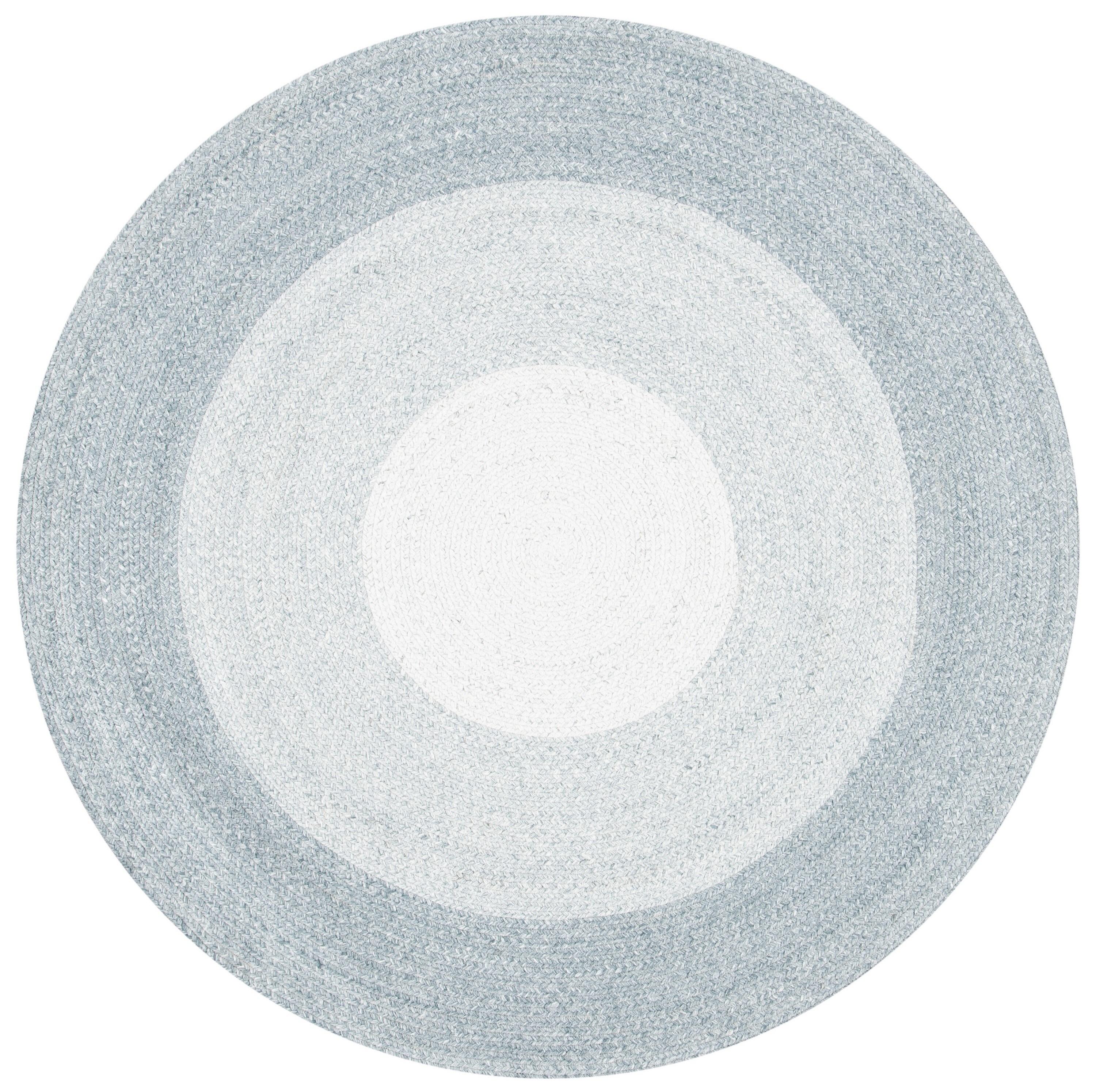 Braided BRD802 Hand Woven Area Rug - Grey/Ivory - 4' round - Safavieh.