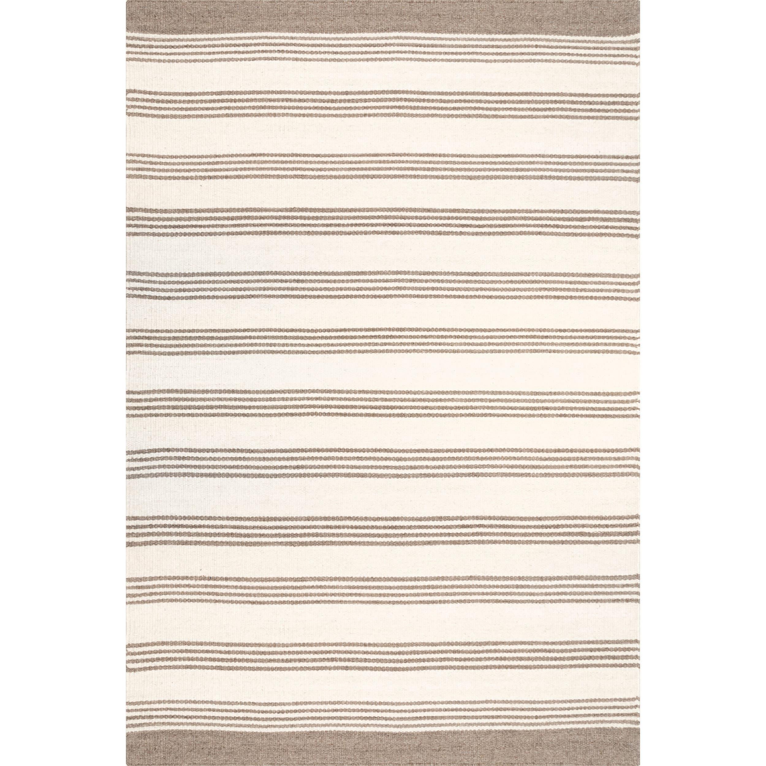 Highland Dunes Striped Cotton/Wool Beige Area Rug