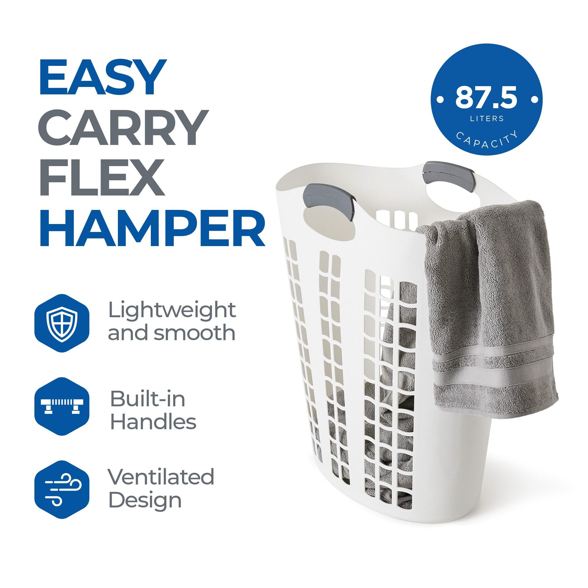 Gracious Living Plastic Laundry Hamper with Handles