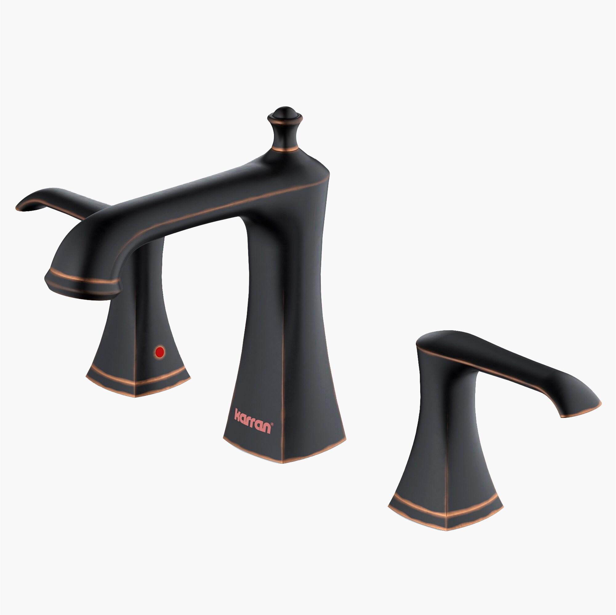 Karran Woodburn 8 In. Widespread 2-Handle Bathroom Faucet With Matching Pop-up Drain