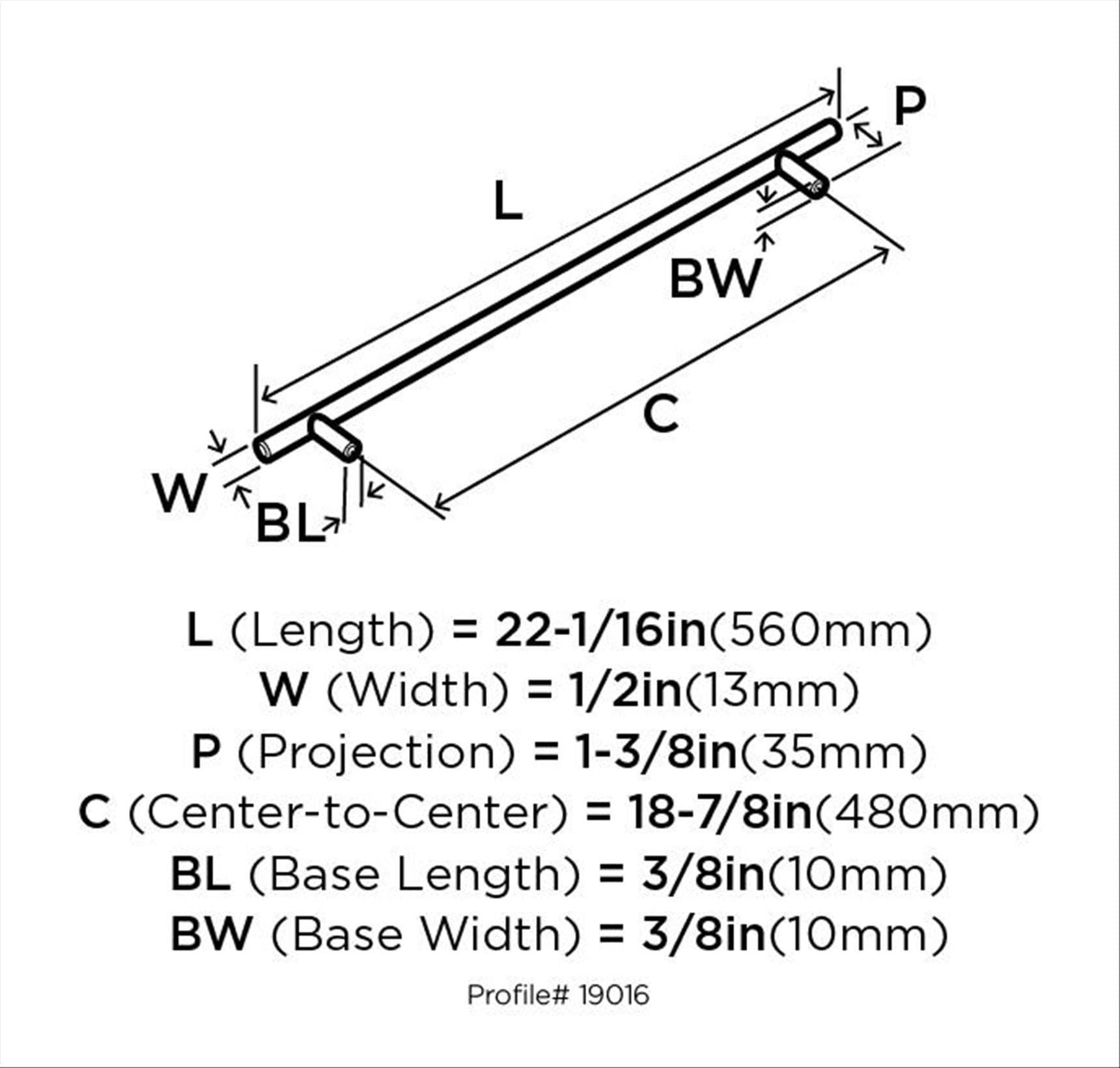 18 7/8" Center to Center Bar Pull