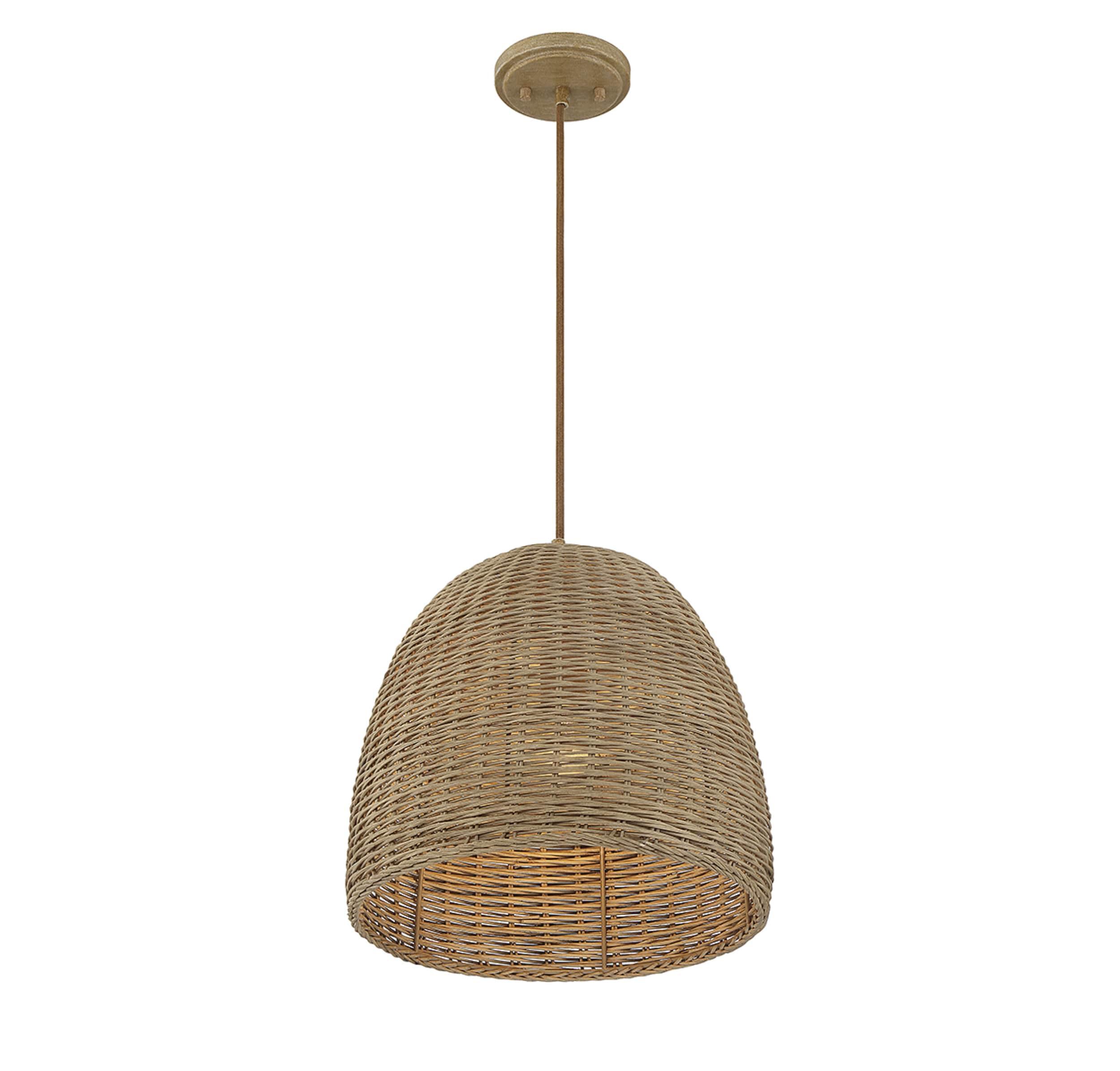 Trade Winds Lighting 1-Light Pendant Light In Natural Wicker