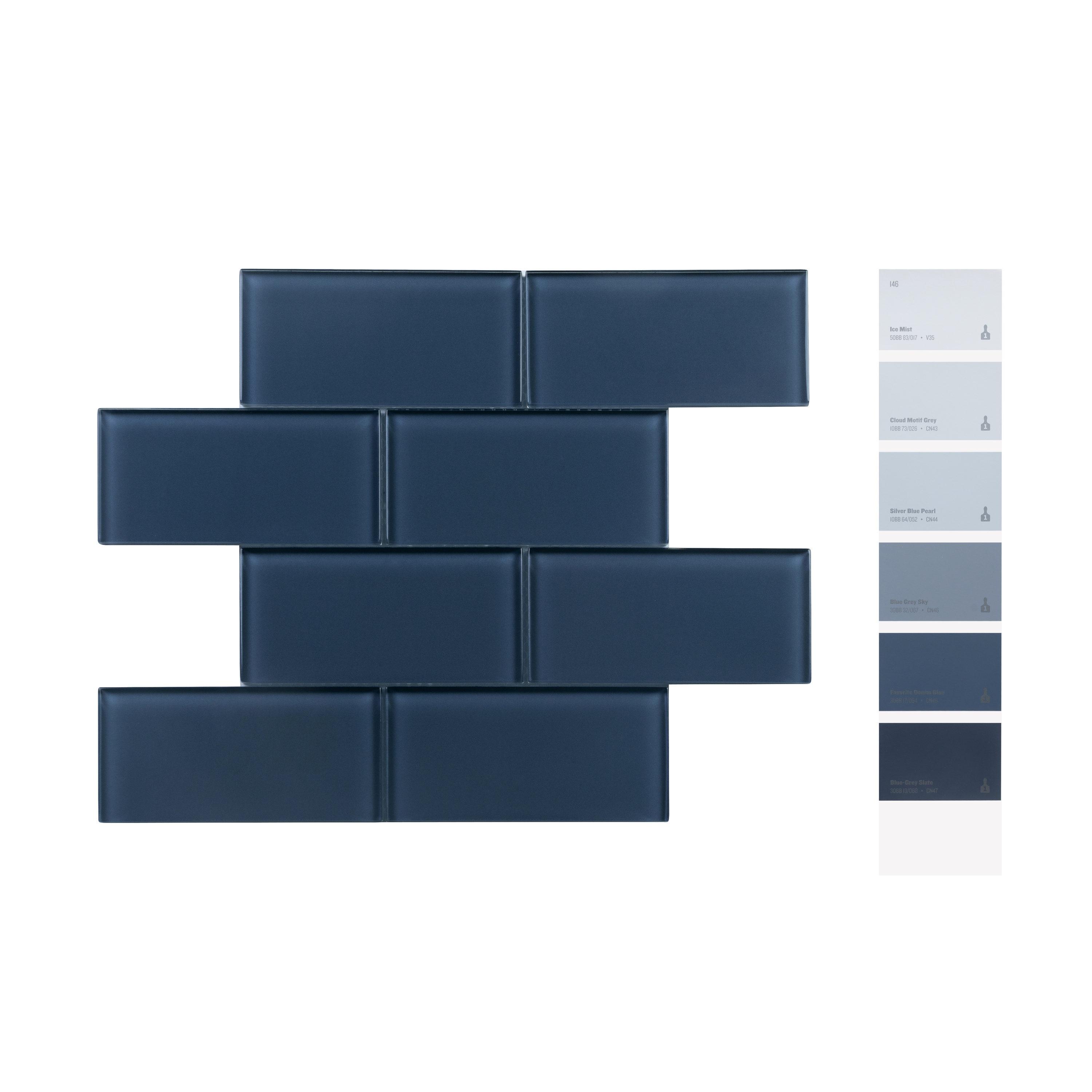 Premium 3" x 6" Straight Edge Glass Mosaic Subway Tile