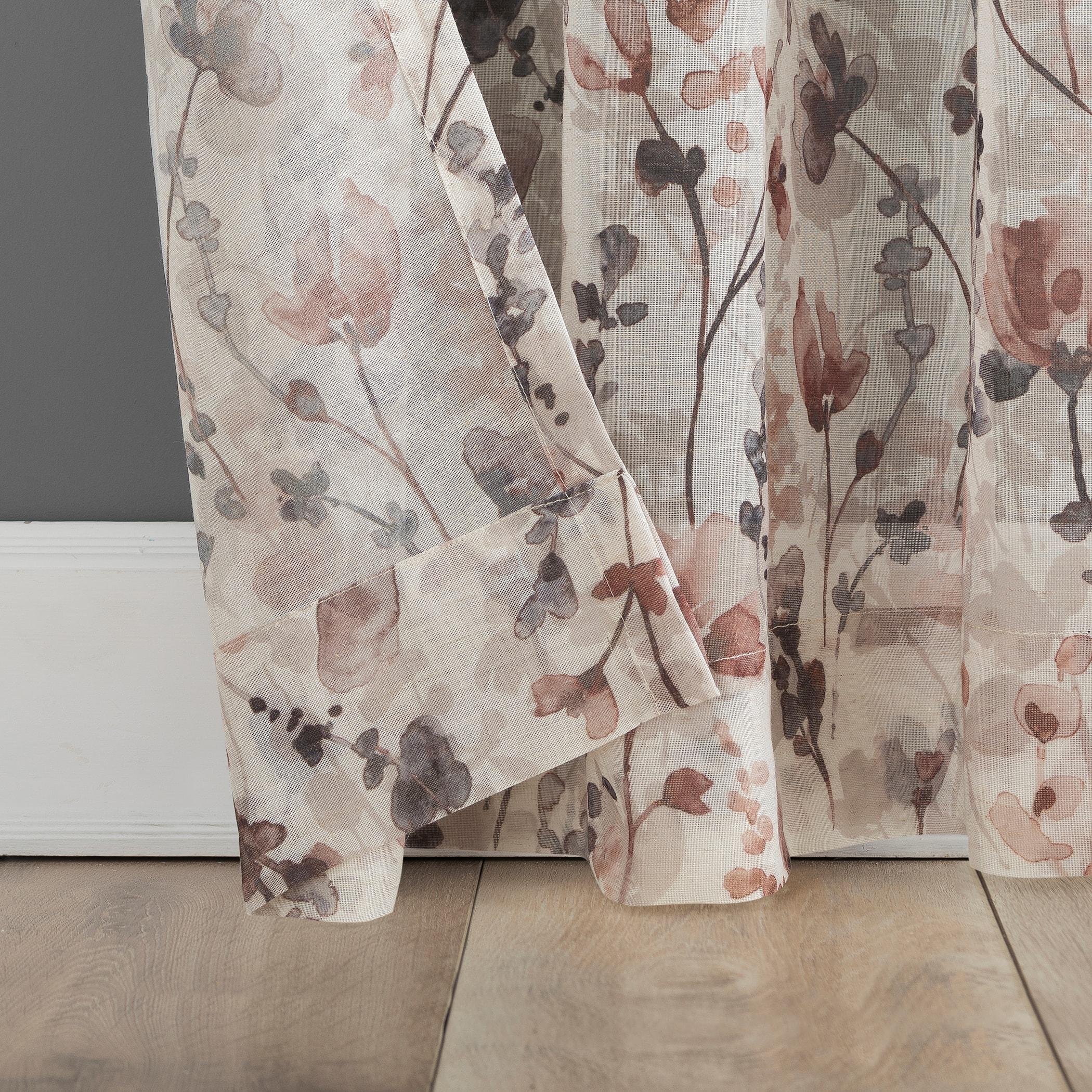Scott Living Jessa Linen Blend Floral Semi-Sheer Rod Pocket Single Curtain Panel & Reviews | Wayfair