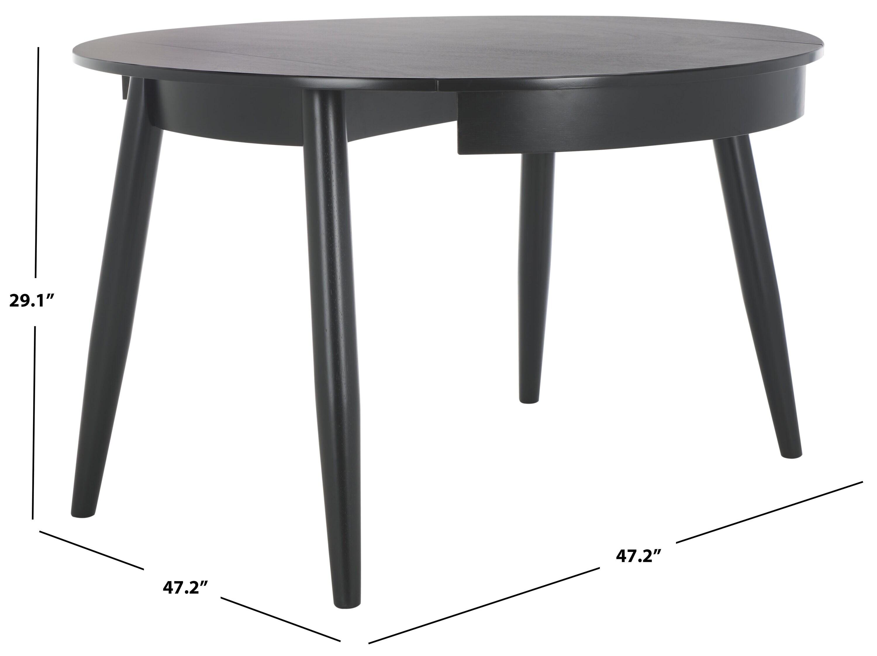 Black Round Reclaimed Wood Extendable Dining Table