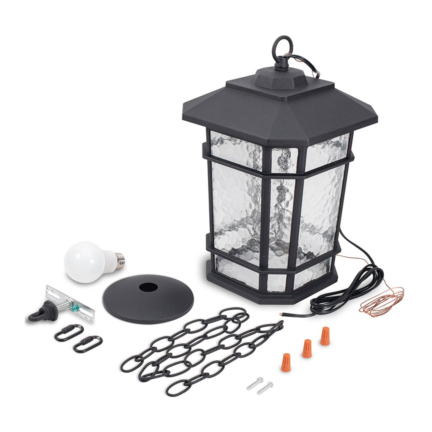 Williams 1- Light Black 14" H Glass Outdoor Hanging Lantern (Bulb Included)