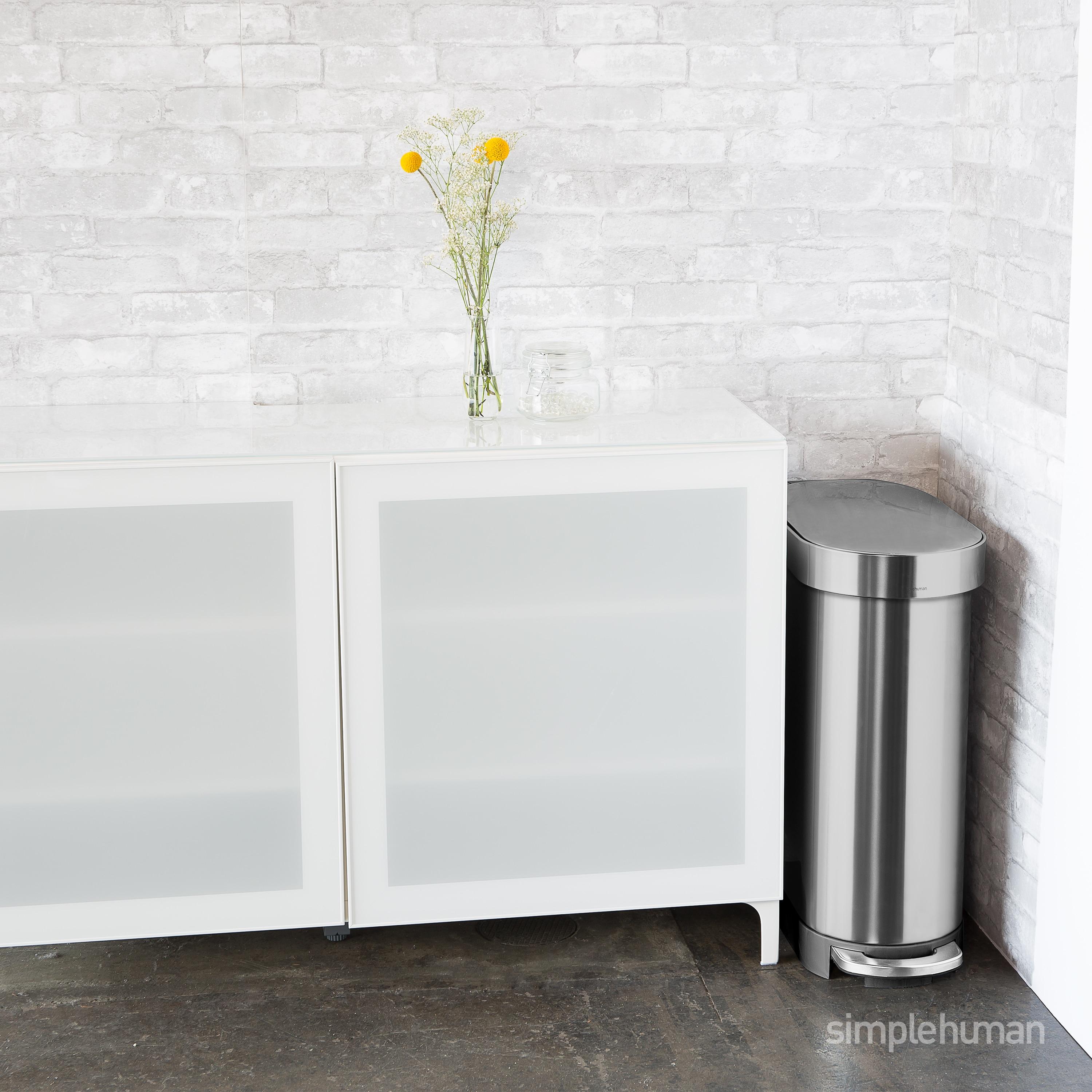 simplehuman 45 Liter / 12 Gallon Slim Hands-Free Kitchen Step Trash Can