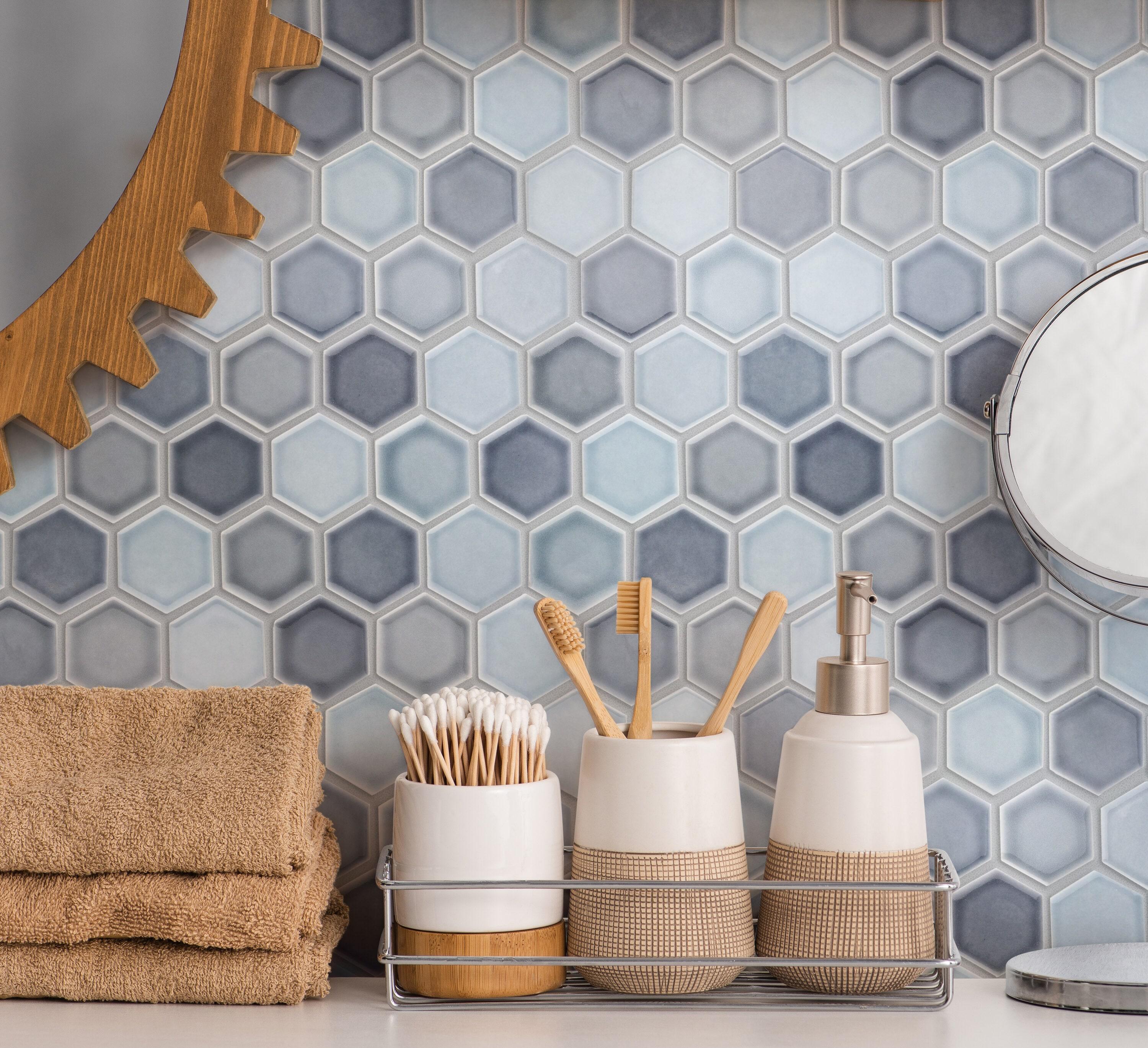 Merola Tile Hudson Due 2" Hex 10-7/8 " x 12-5/8 " Porcelain Mosaic Floor and Wall Tile