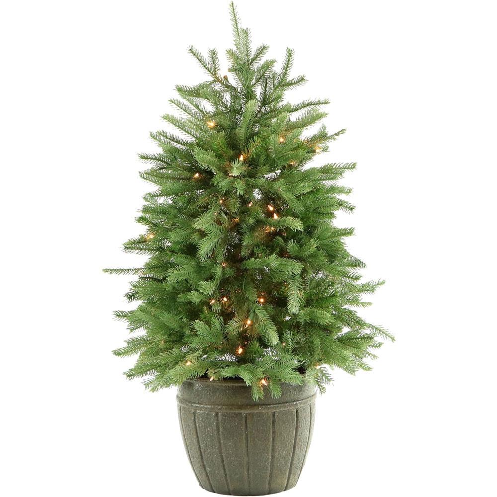 Indoor Covered Outdoor Collection 4' Lighted Pine Christmas Tree