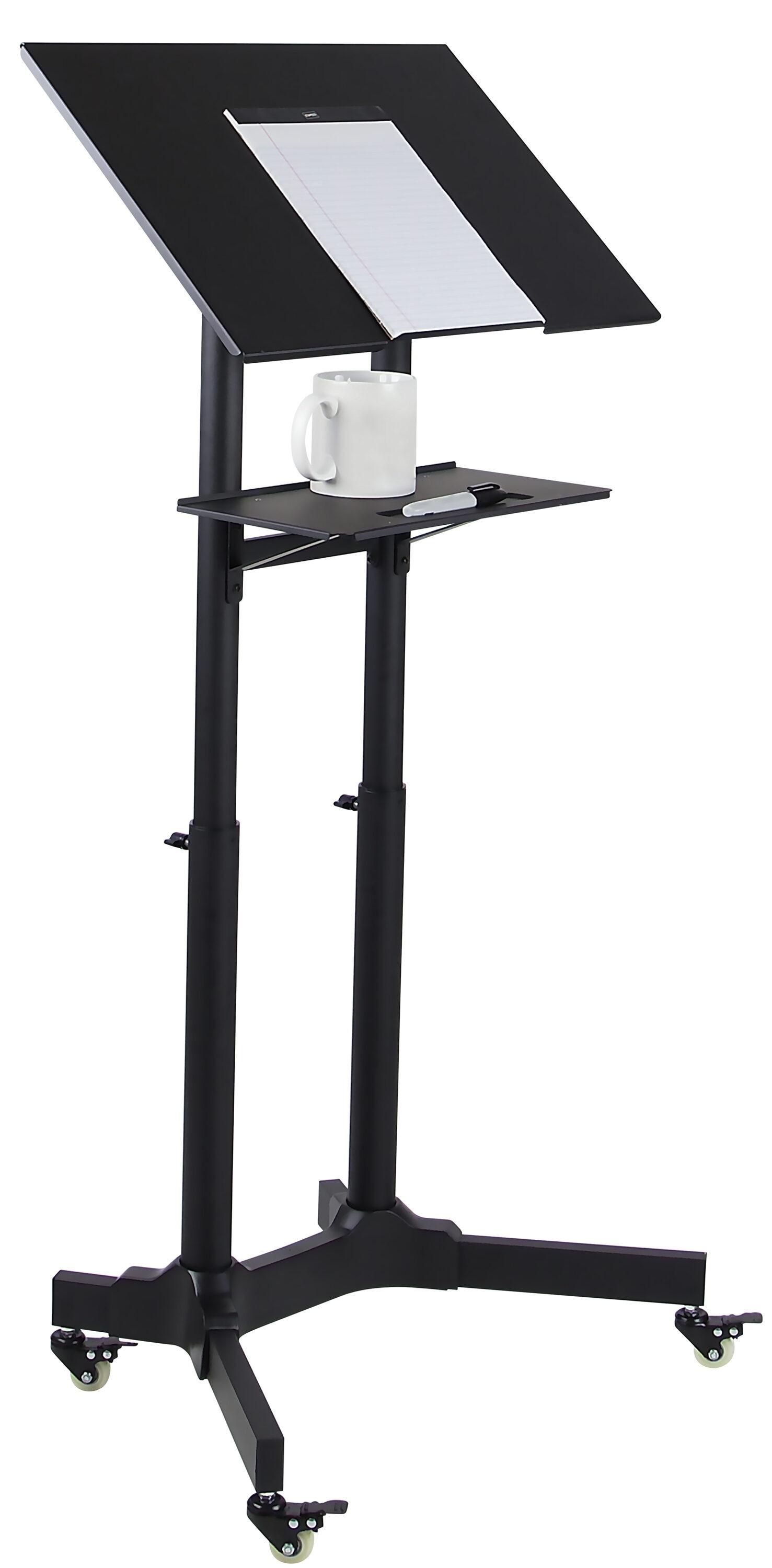 Mount-It! Mobile Standing Height Desk, Portable Podium and Rolling Presentation Lectern
