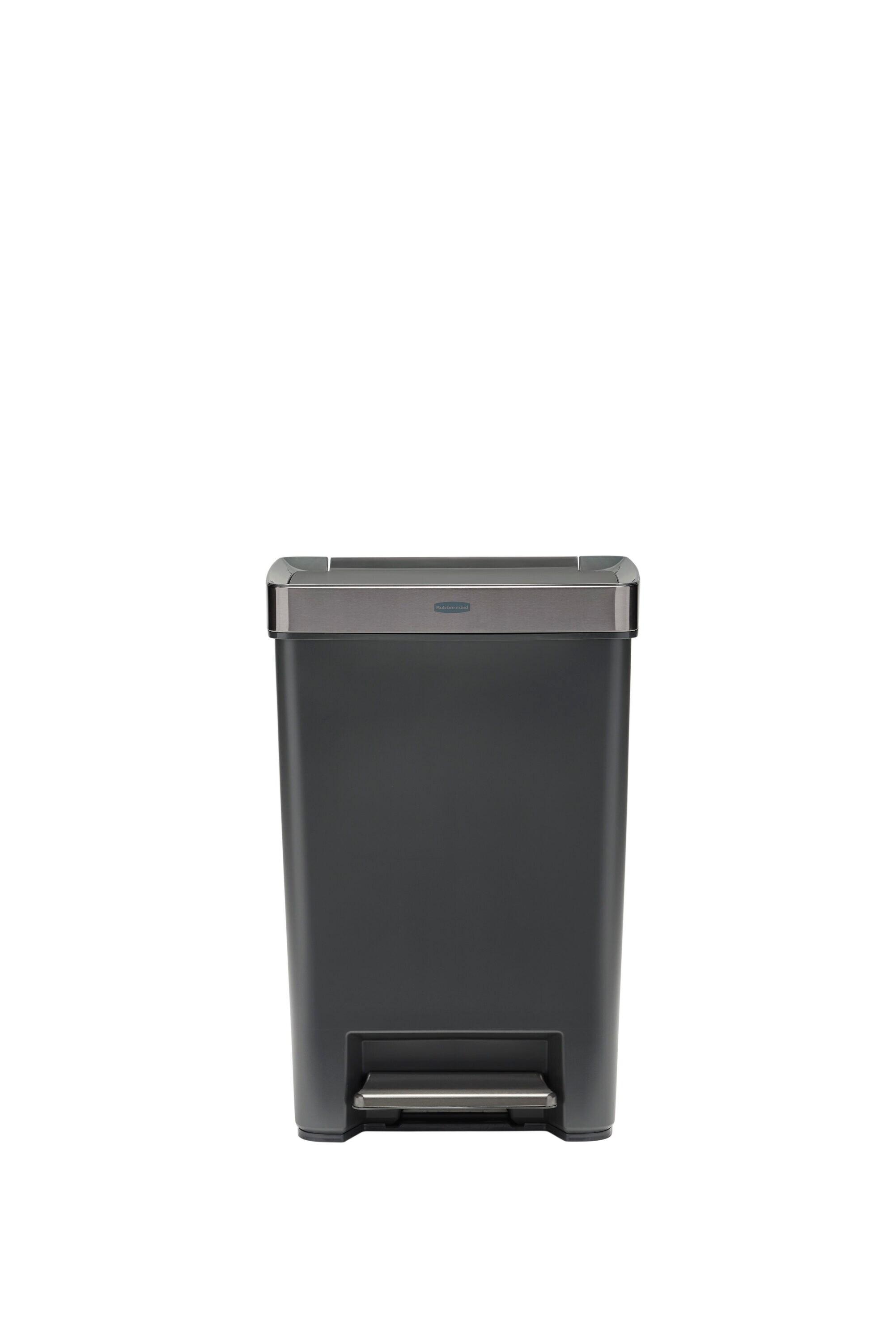 Rubbermaid Premier Series III 13 gal Gray Plastic/Stainless Steel Step On Trash Can