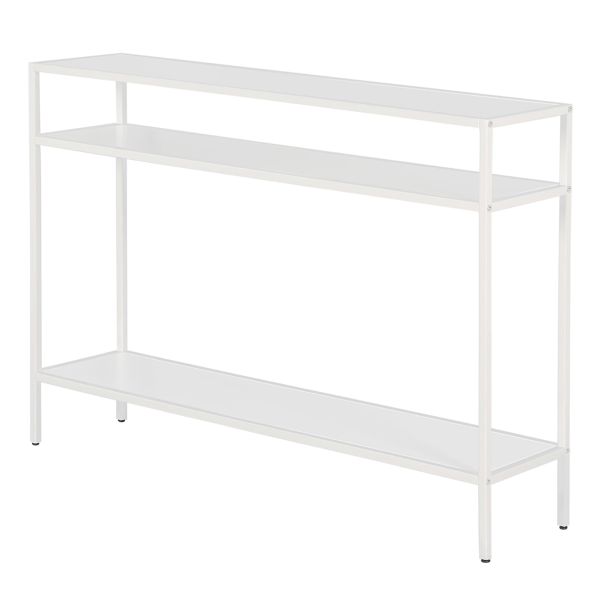 42 Inches Matte White Metal Console Table - Henn&Hart