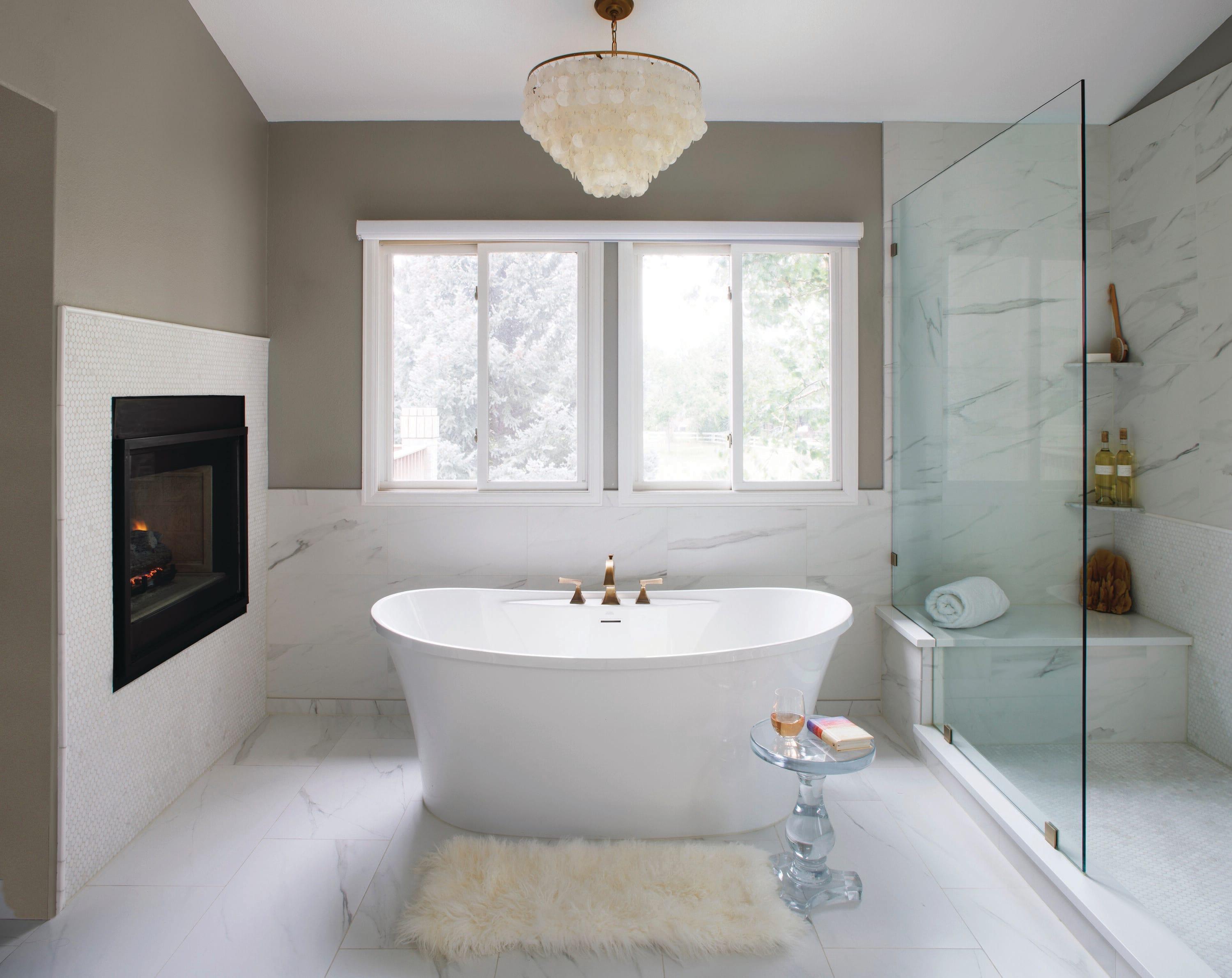 Breanne Studio 60" x 36" Freestanding Soaking Acrylic Bathtub