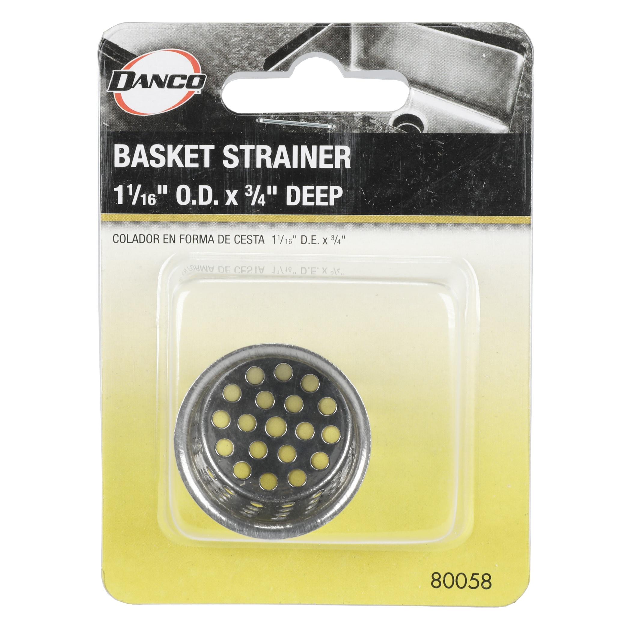 Danco 80058 Sink Strainer, 1.03 in ID x 1.25 in OD Dia, Brass, Chrome