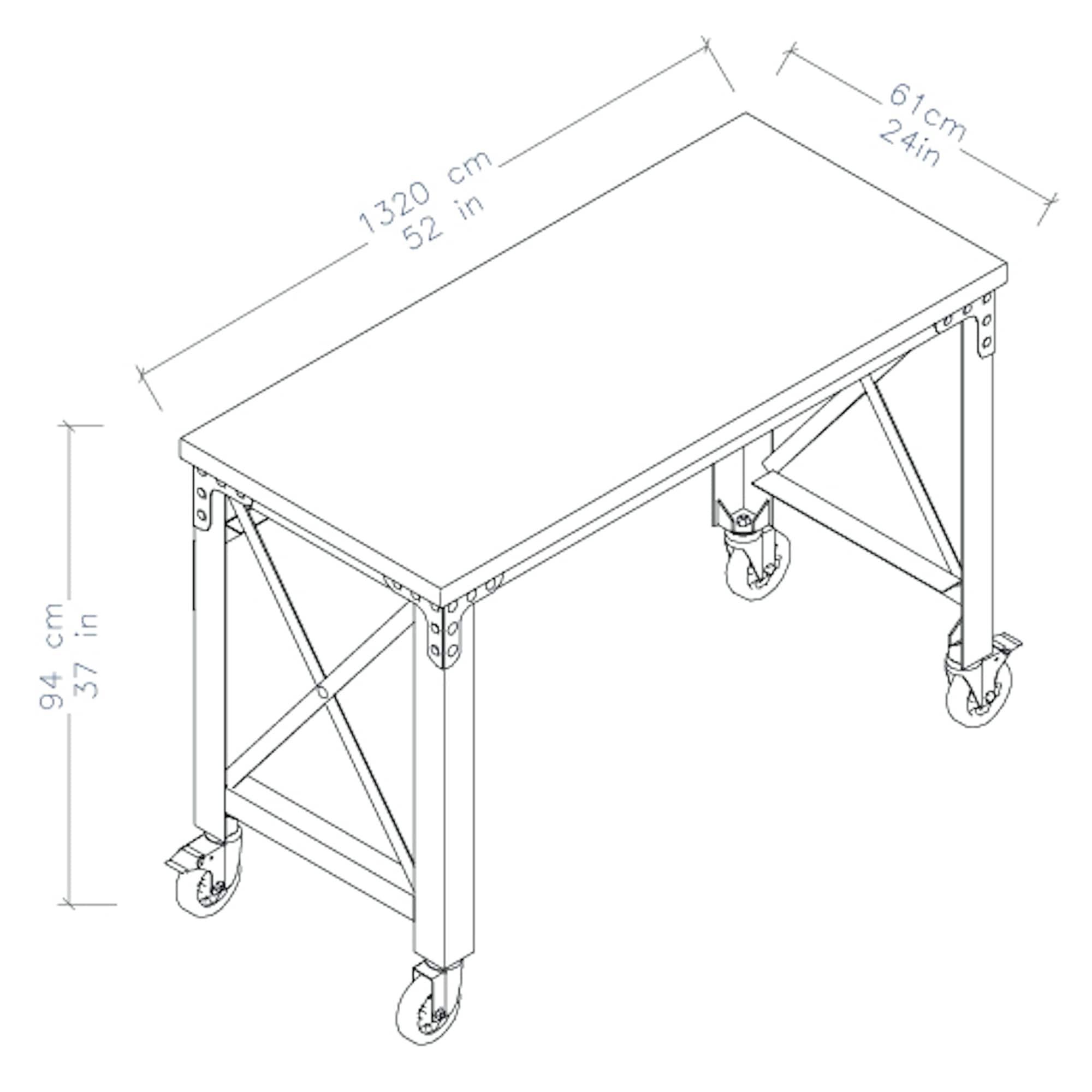 Duramax Building Products Solid Wood Top Metal Base Desk Shell