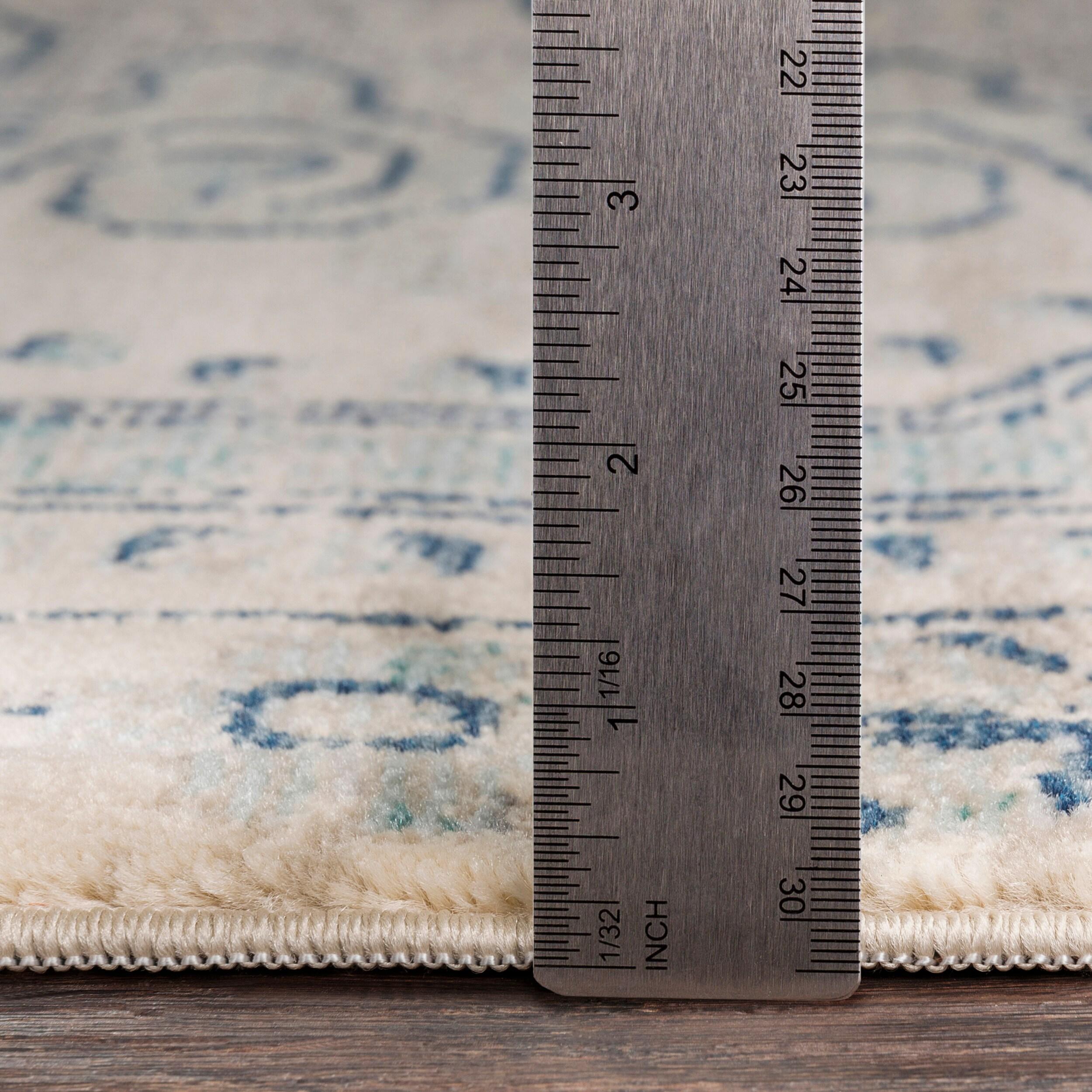 Livabliss 7'10"x9'11" Thatch Traditional Rug Blue: Medium Pile, Fade & Stain-Resistant, Indoor Use