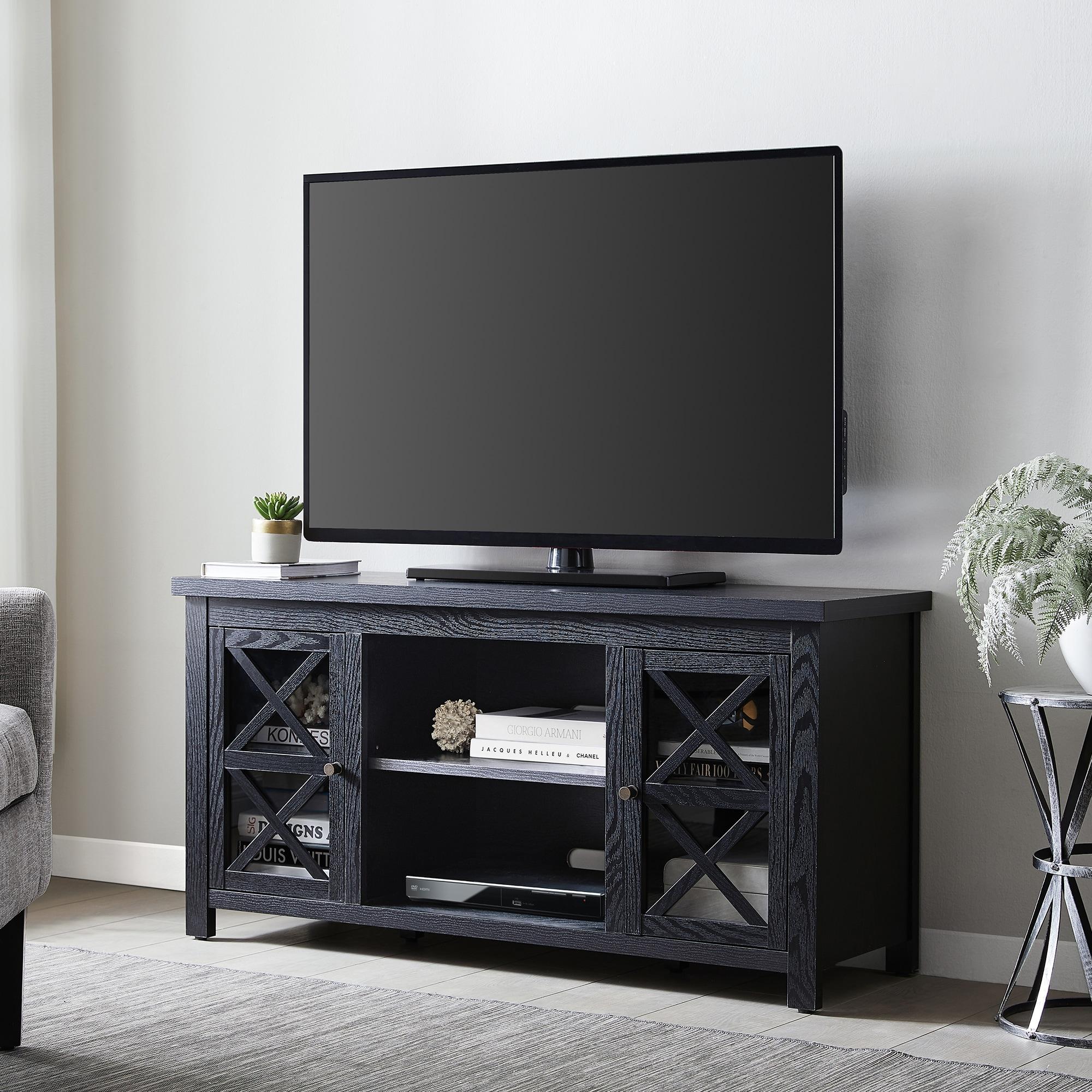 Evelyn&Zoe Colton Rectangular TV Stand for TV's up to 55", Black