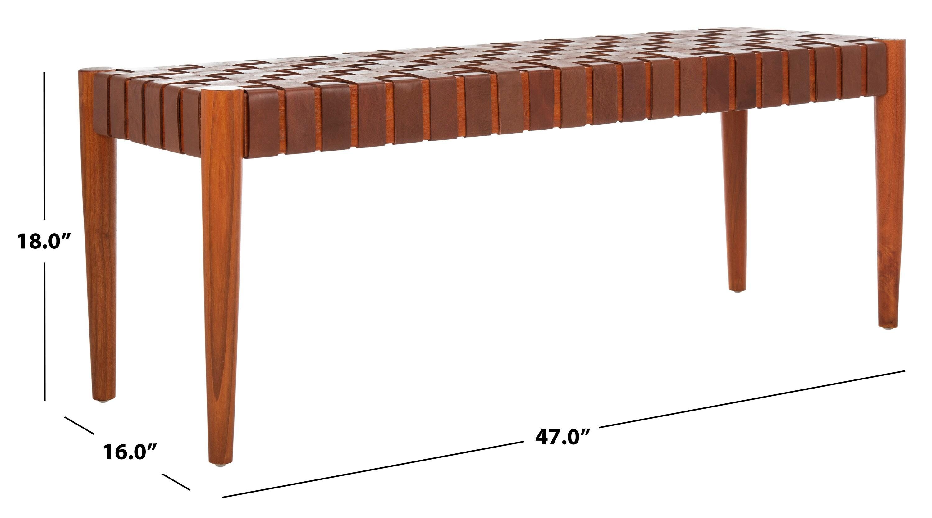 Orin 47" Woven Leather Bench
