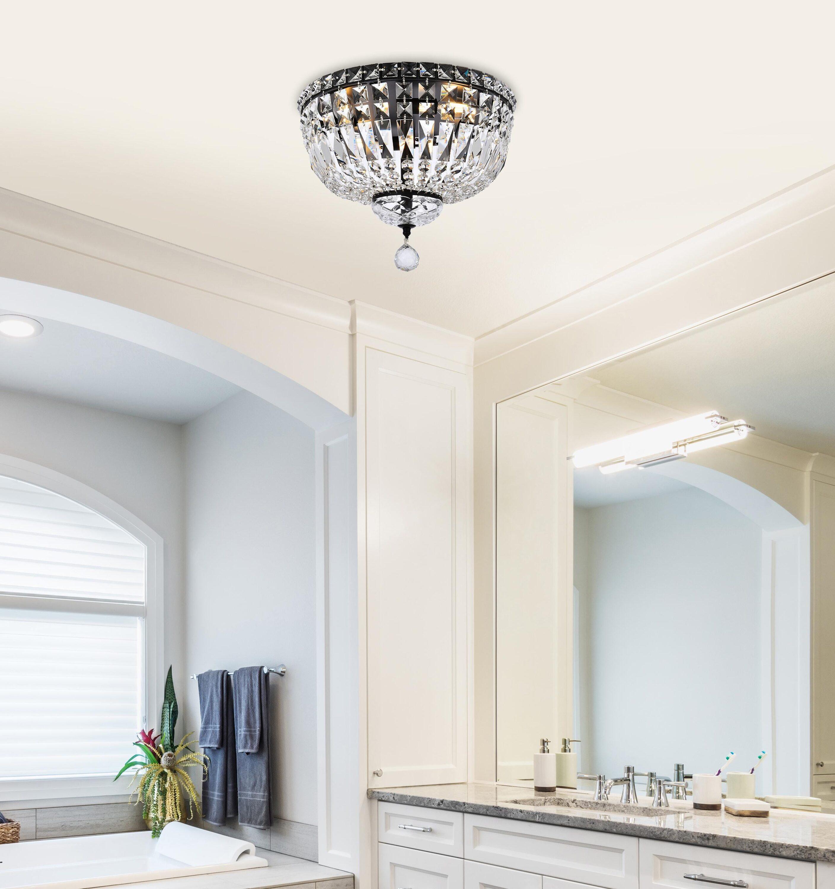Elegant Lighting Tranquil 14 inch black flush mount