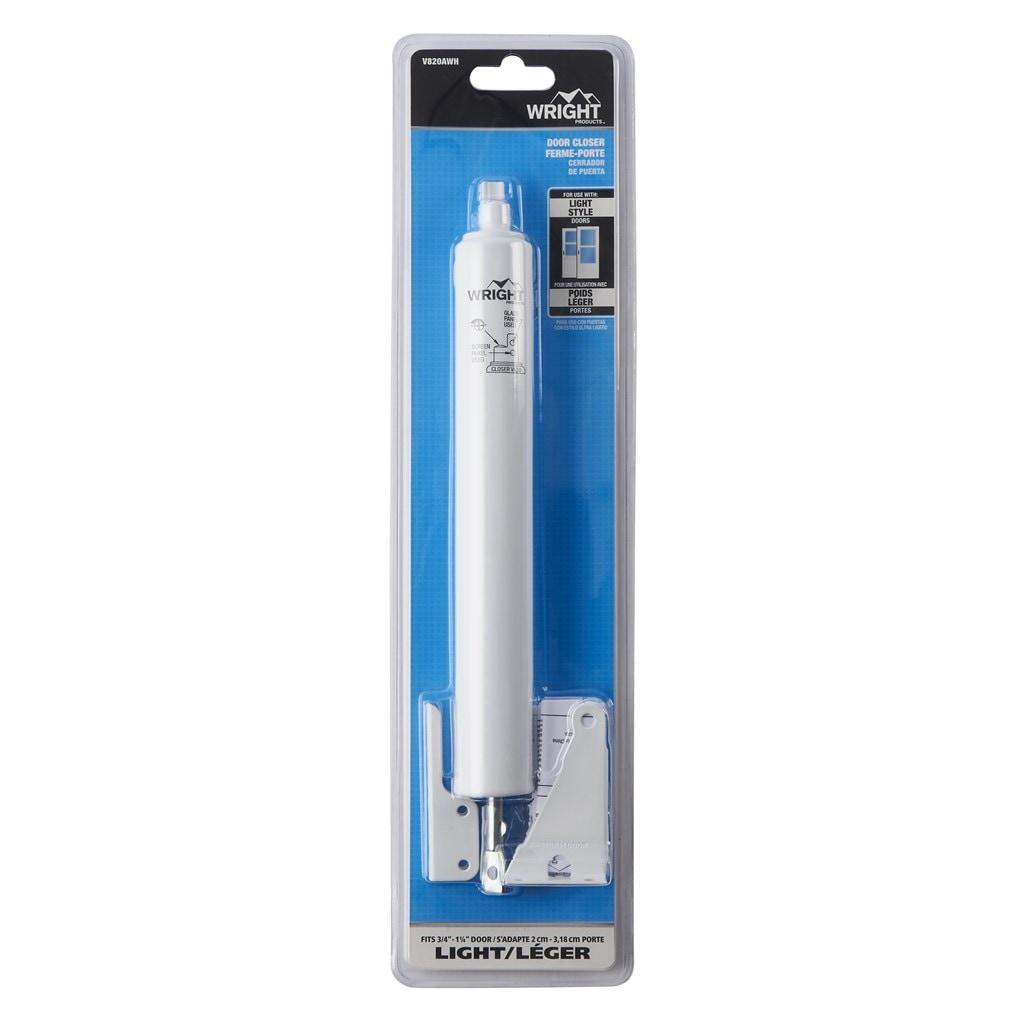 Wright V820AWH Grade 1, Size 4, White Aluminum Pneumatic Door Closer