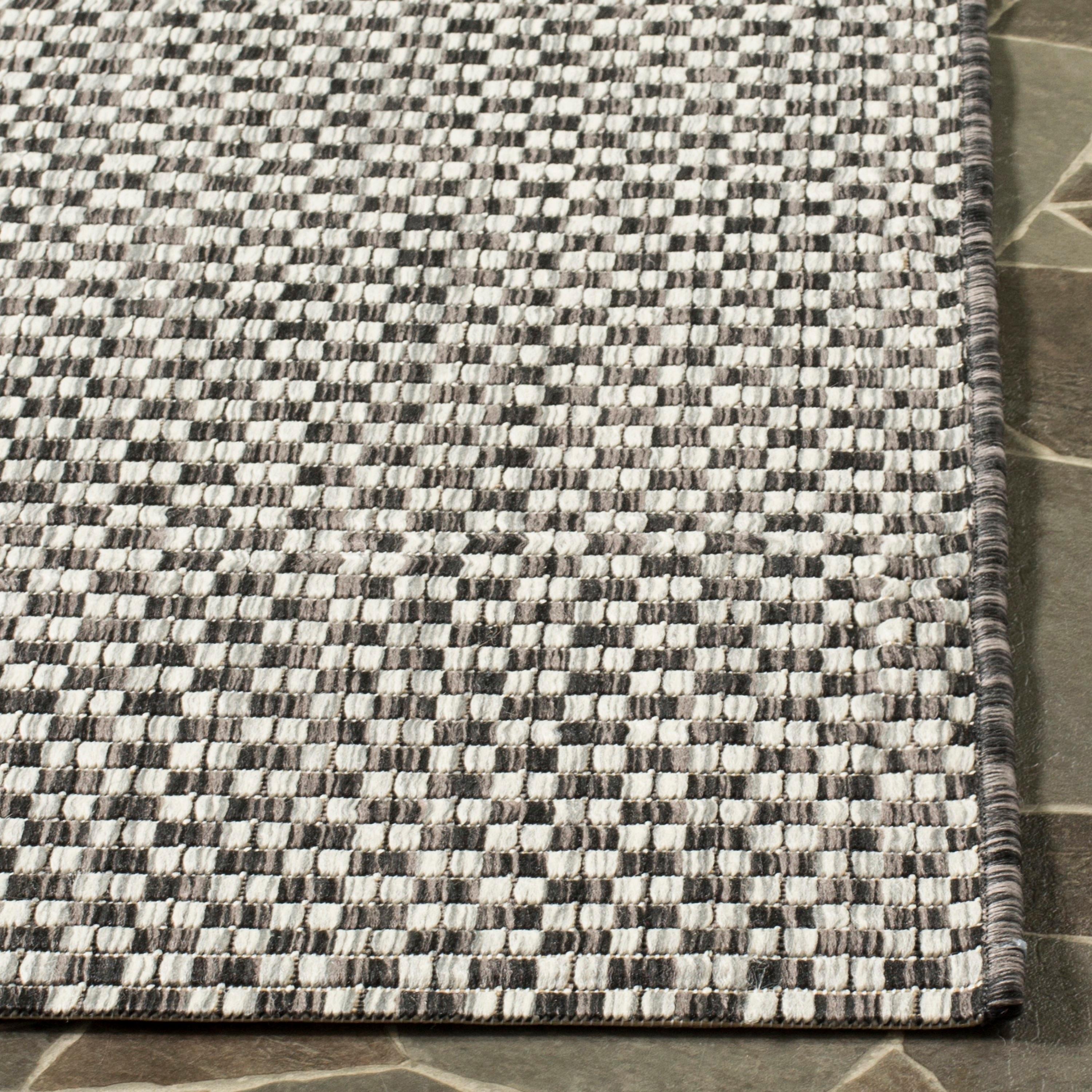 Courtyard CY8653 Power Loomed Indoor and Outdoor Area Rug - Black/Light Grey - 9'x12' - Safavieh