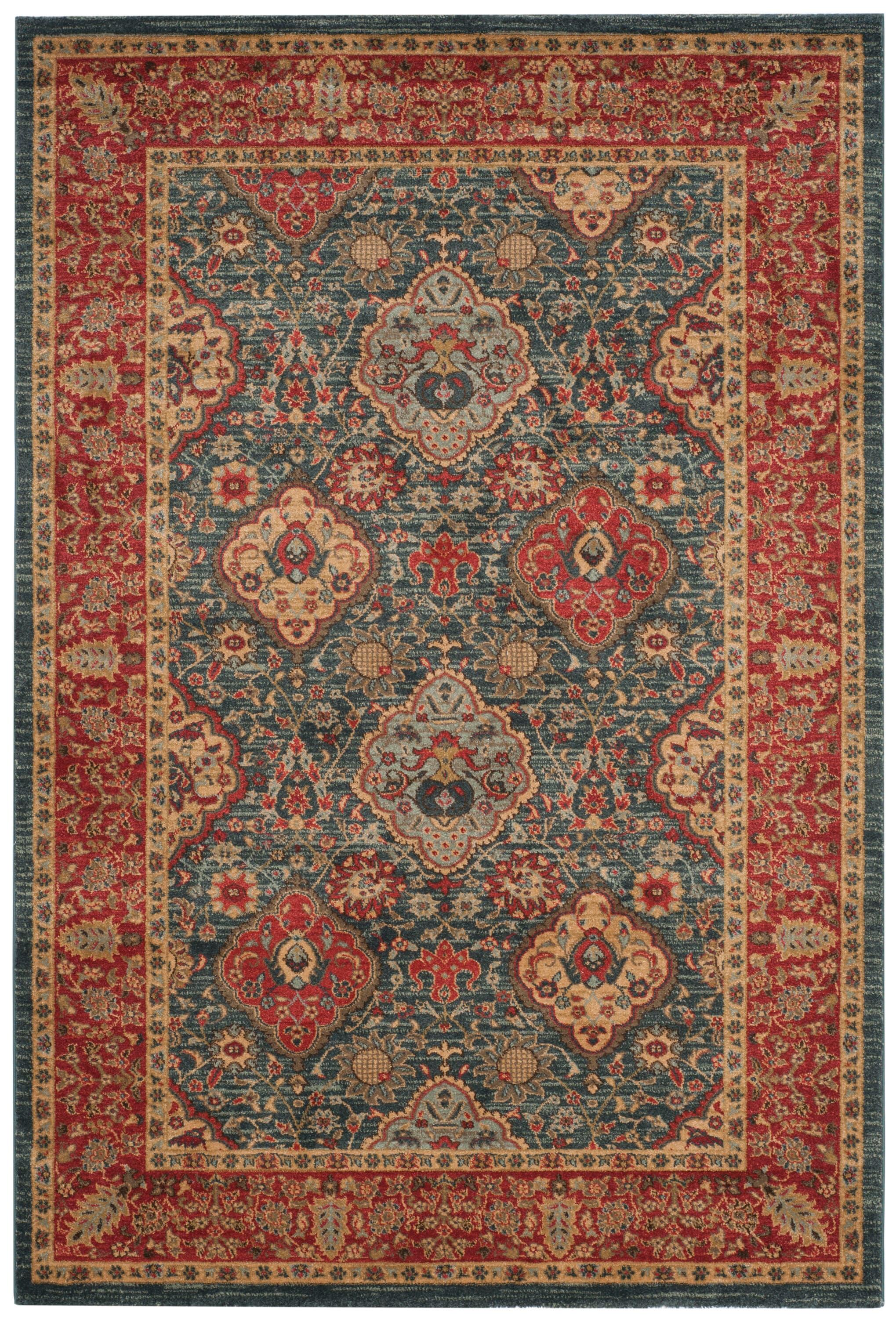 Mahal MAH655 Power Loomed Indoor Area Rug - Navy/Red - 4'x5'7" - Safavieh.