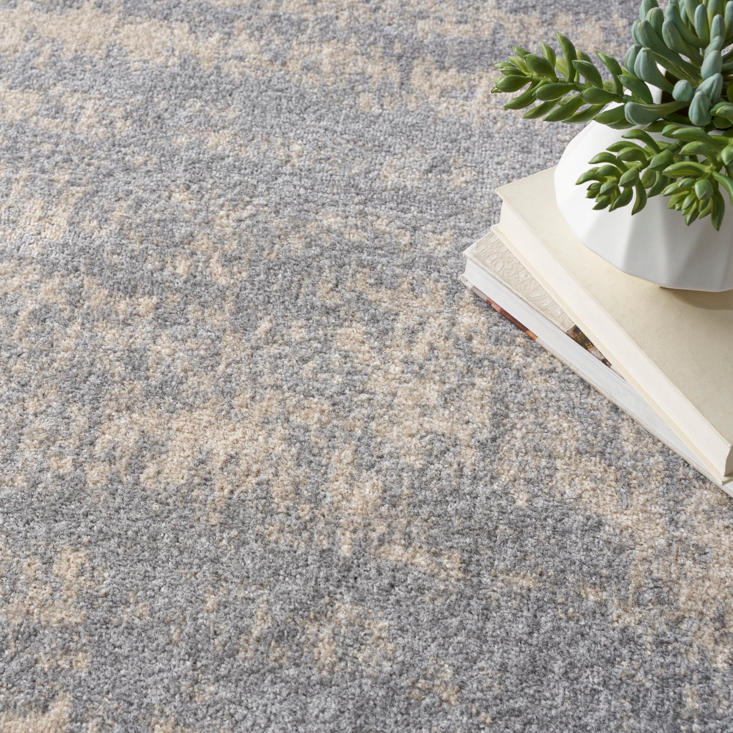 Nourison Essentials 10' x 14' Grey/Beige Modern Indoor/Outdoor Rug