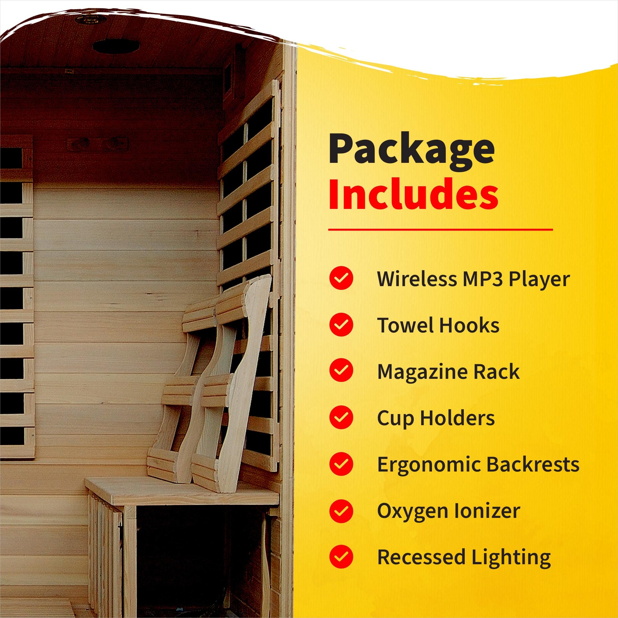 Heatwave 4-Person Hemlock Infrared Sauna with 9 Carbon Heaters