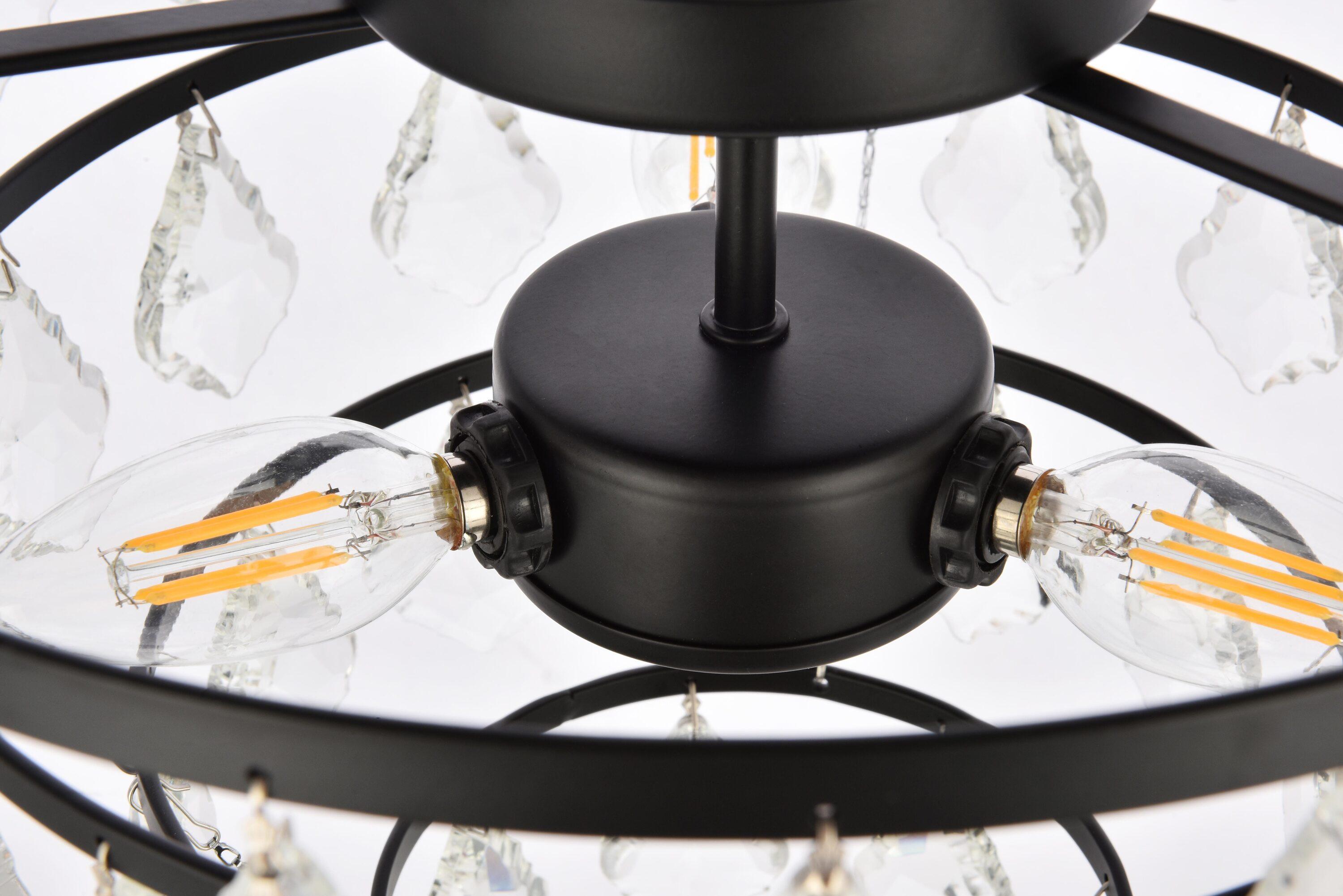 Elegant Lighting Ella 14 inch flush mount in black